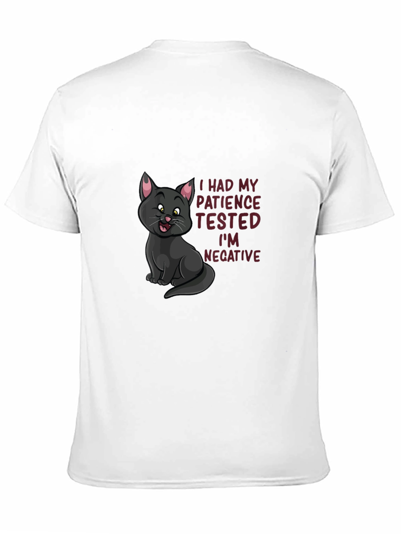 Black Patience Tested Negative Cat T-Shirt view 11