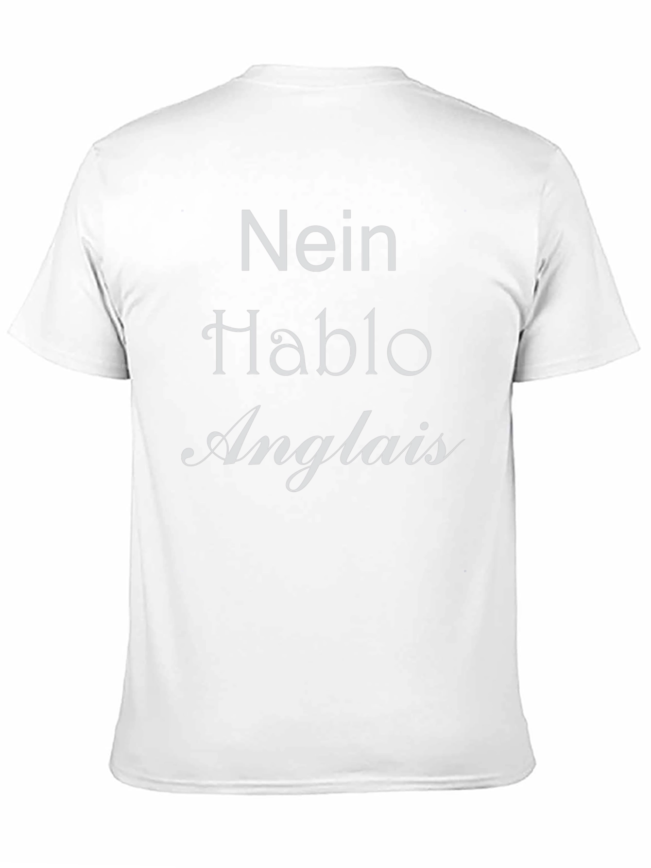 Black Nein Hablo Anglais Black T-Shirt Novelty  view 11