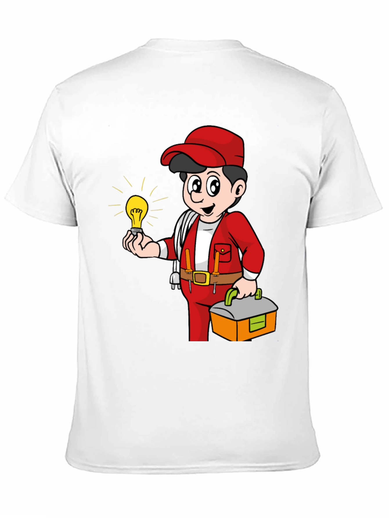 Black Electrician Cartoon Graphic Tee view 11