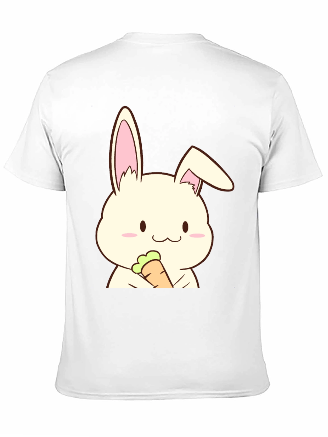 Black Cute Rabbit Holding Carrot Graphic T-Shirt view 11