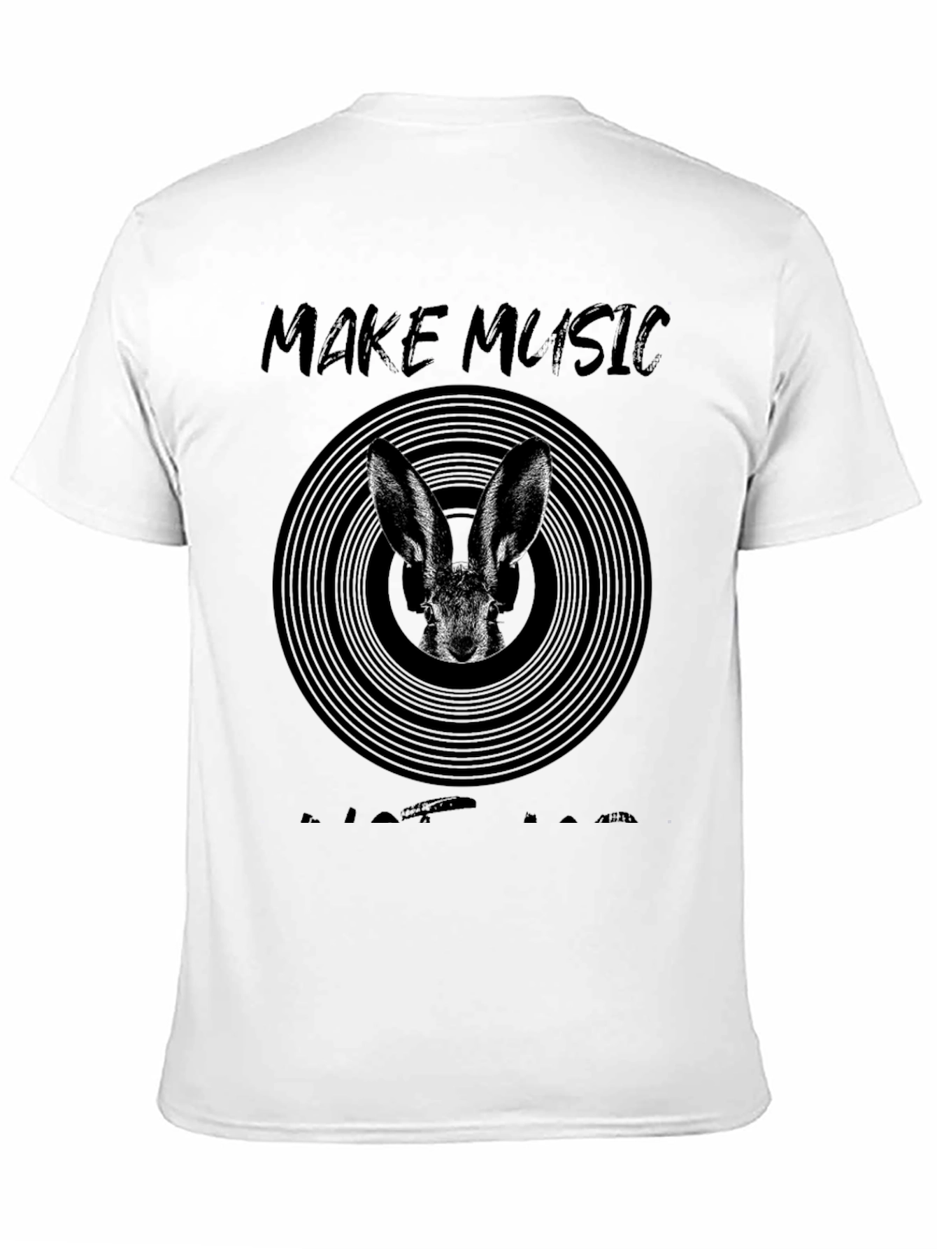 Black Make Music Not War Bunny T-Shirt view 11