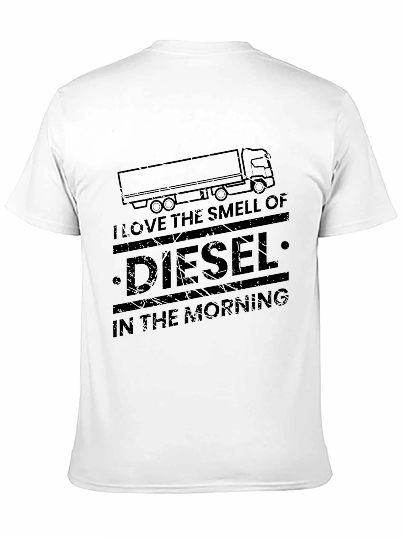 Black Diesel Smell Trucker Tee -  Men's Black Graphic T-Shirt view 11