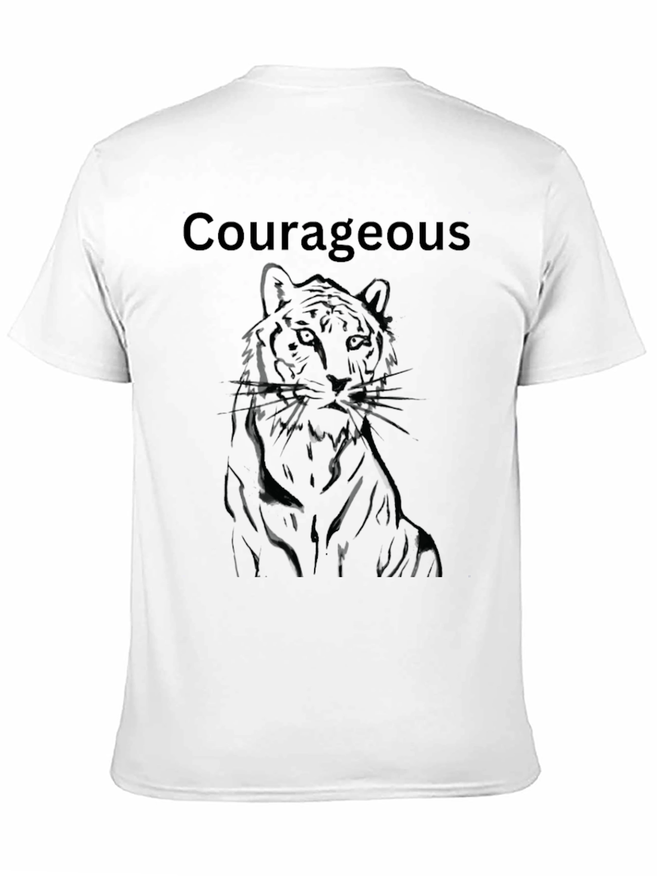 Black Courageous Tiger Graphic T-Shirt - Mens Black Tee view 11