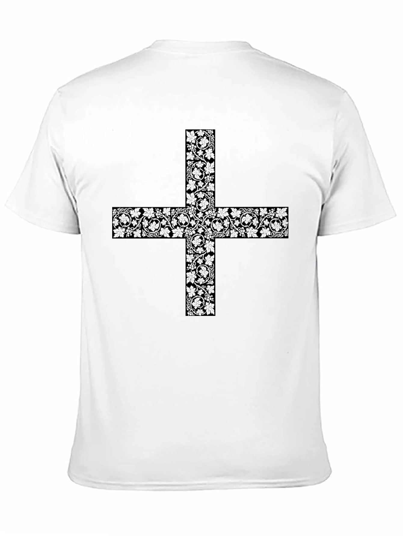 Black Floral Cross Graphic Black T-Shirt view 11
