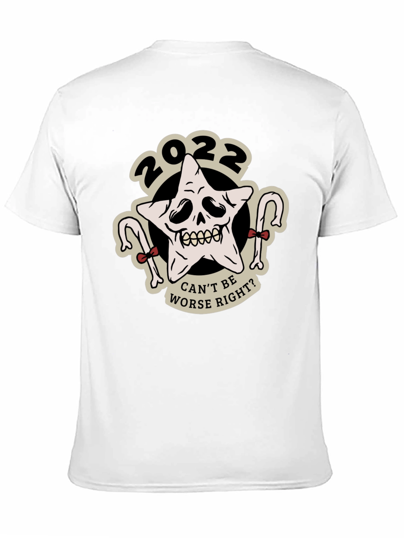 Black 2022 Star Skull Graphic Tee - "Can't Be Worse, Right?" view 11