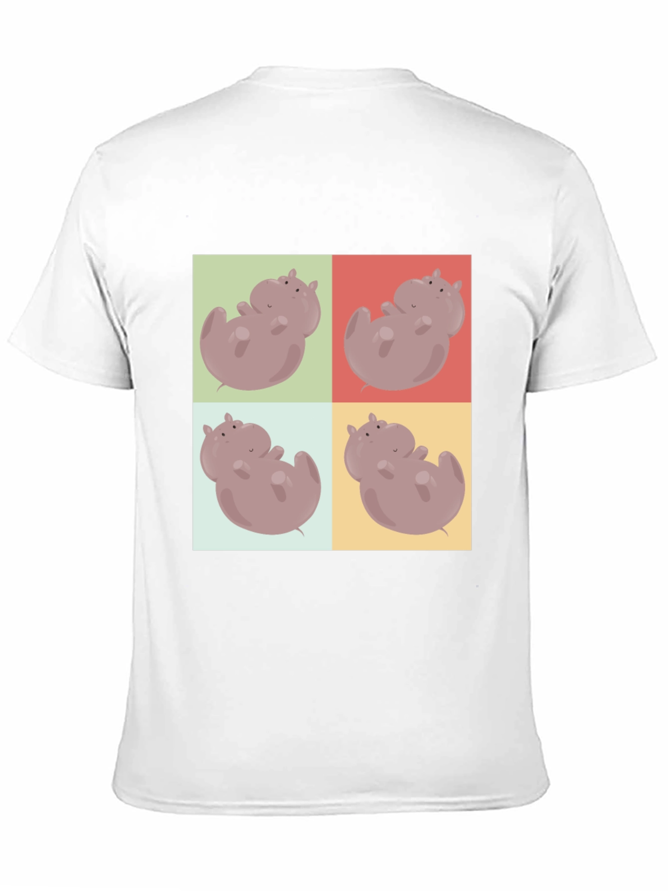 Black Hippo Pop Art Black T-Shirt view 11