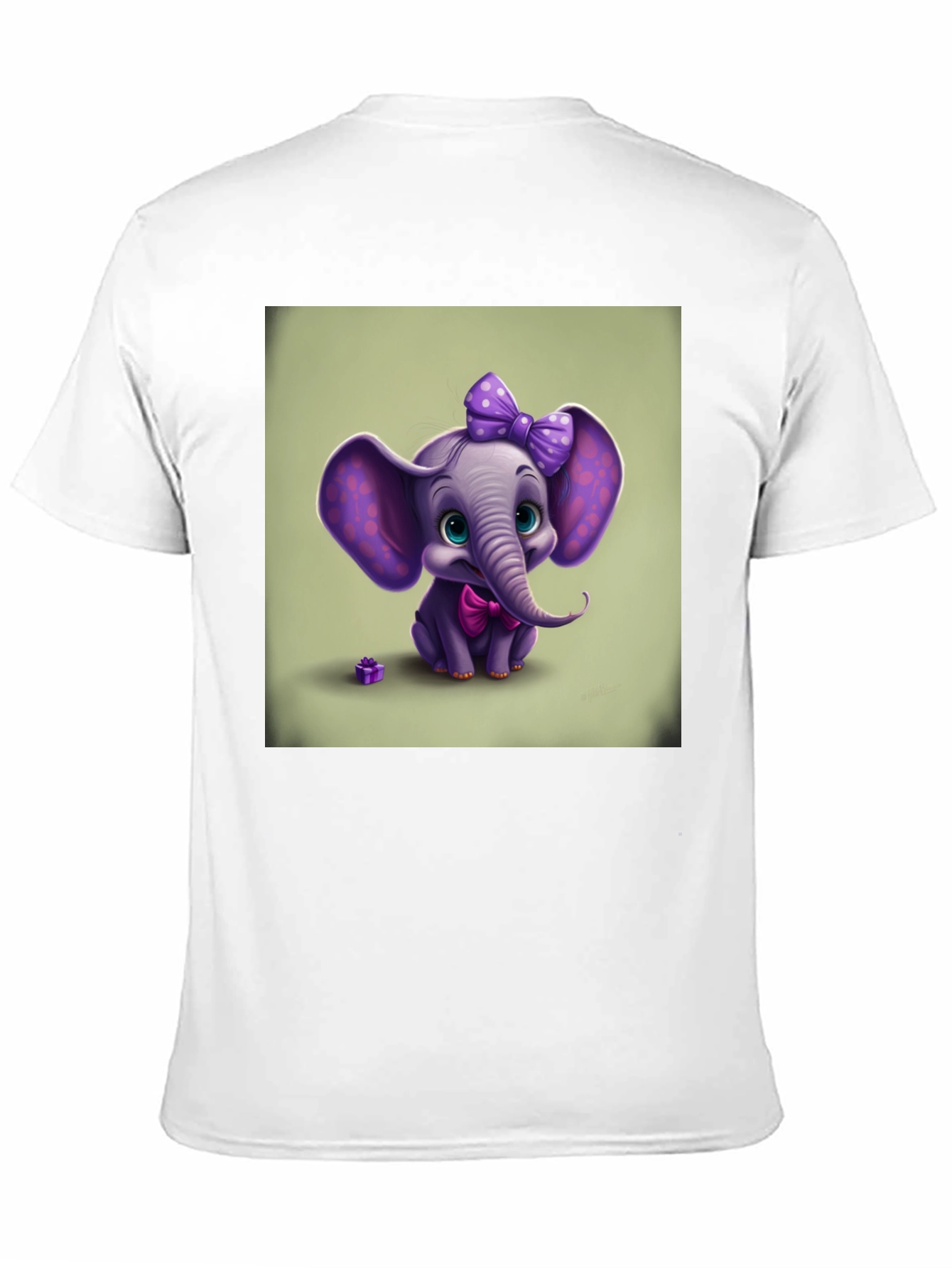 Black Cute Elephant Graphic Tee - Black Cotton Shirt view 11