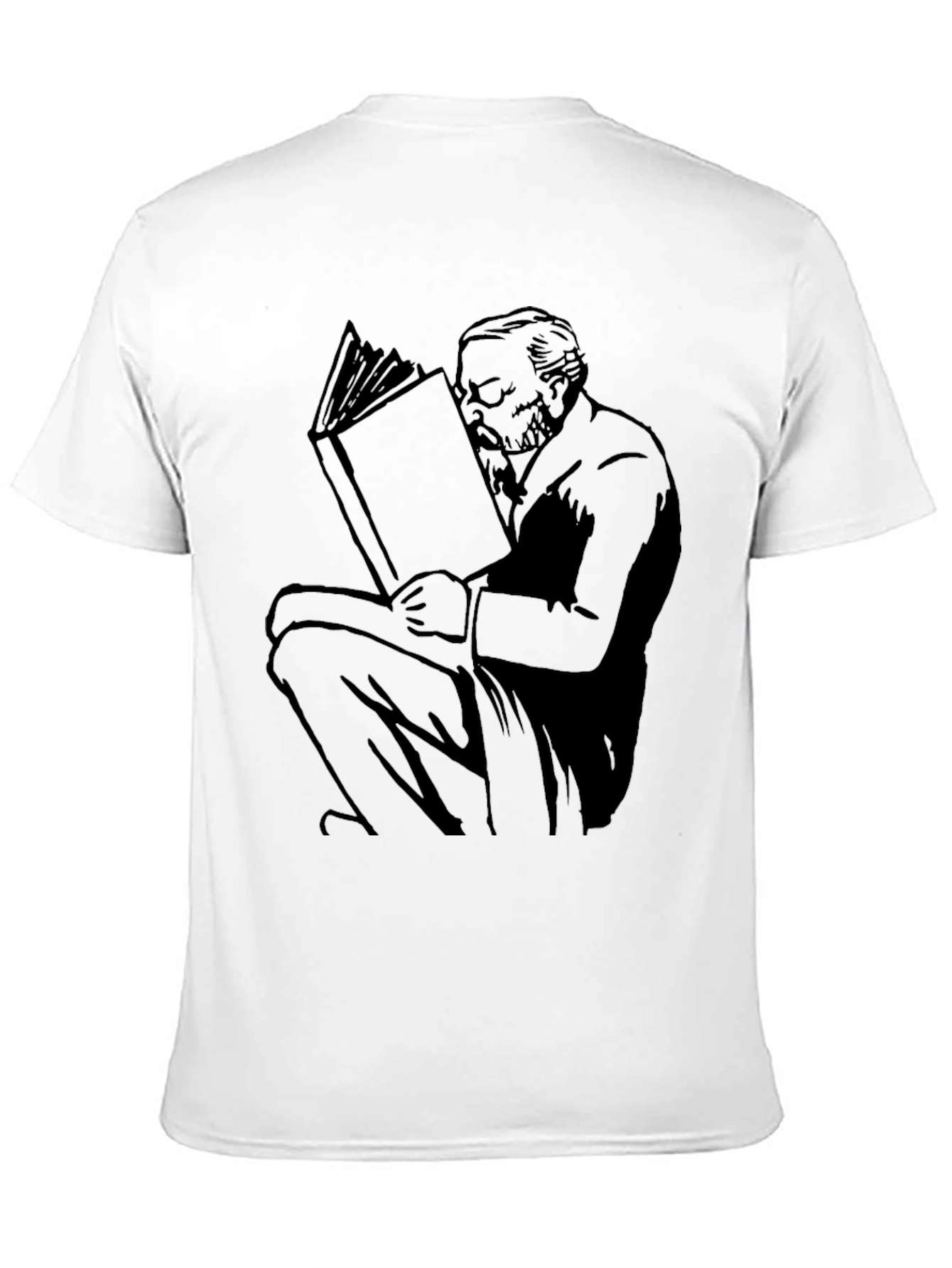 Black Reading Man Graphic Tee - Unisex Black T-Shirt view 11