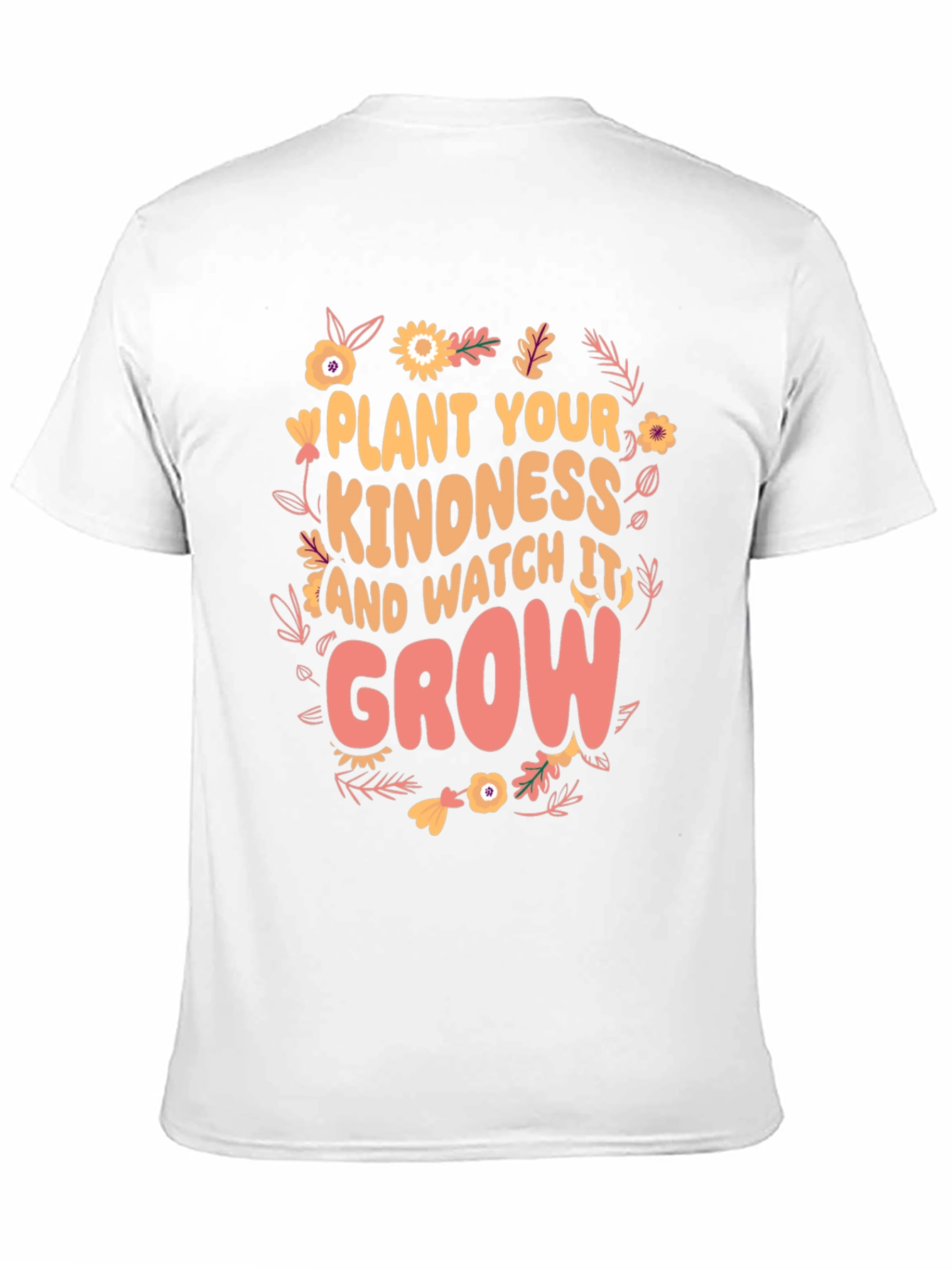 Black Kindness Grow T-Shirt - Floral Design view 11