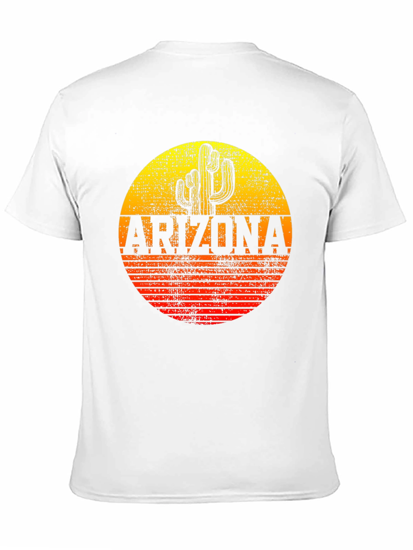 Black Arizona Cactus Graphic T-Shirt - Retro Sunset Design view 11