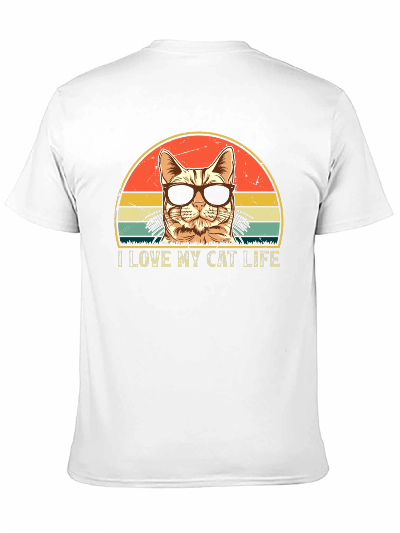 Black I Love My Cat Life Retro T-Shirt view 11