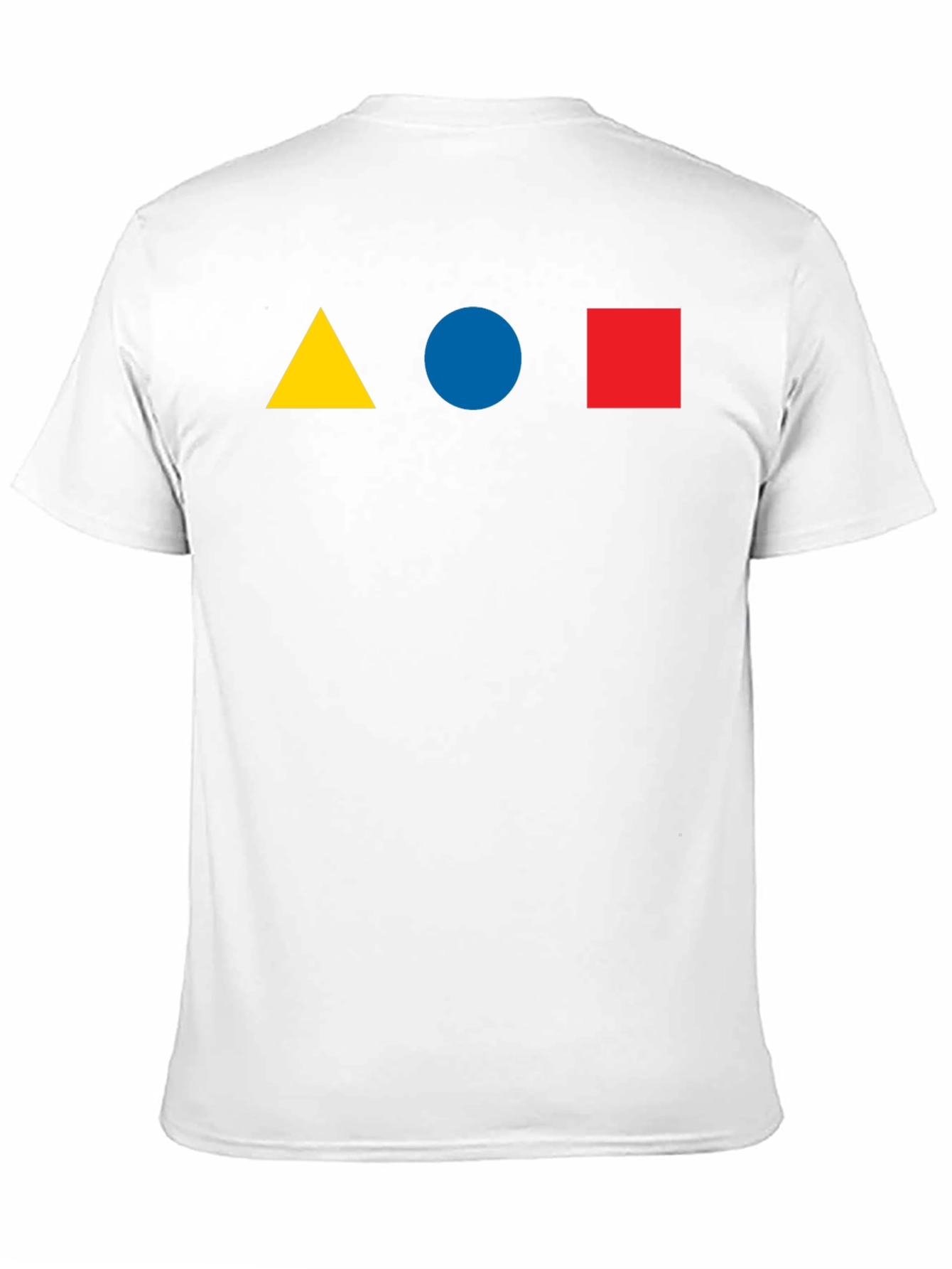 Black Geometric Shapes T-Shirt - Triangle, Circle, Square Design view 11