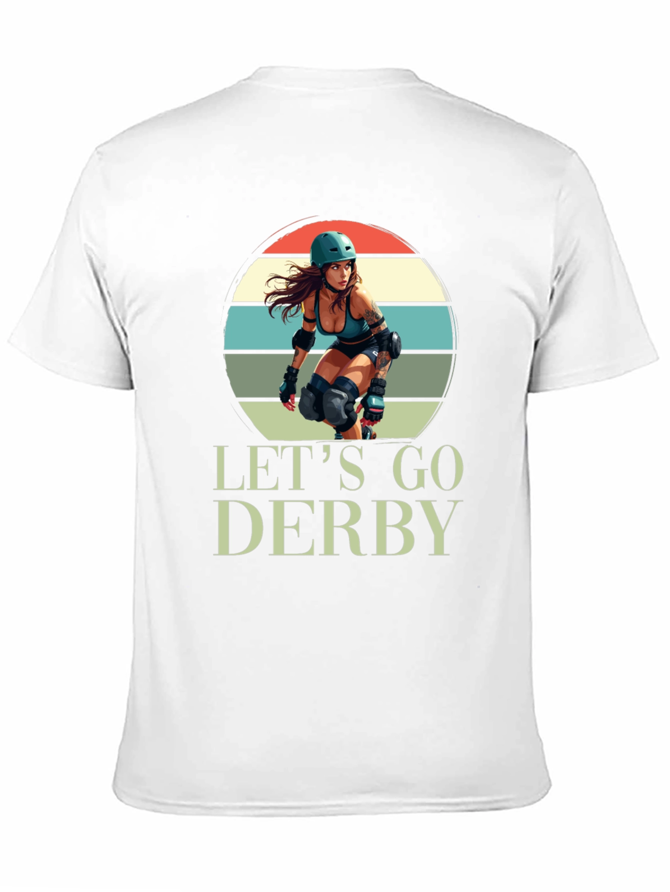Black Let's Go Derby T-Shirt Roller Girl Retro Style view 11