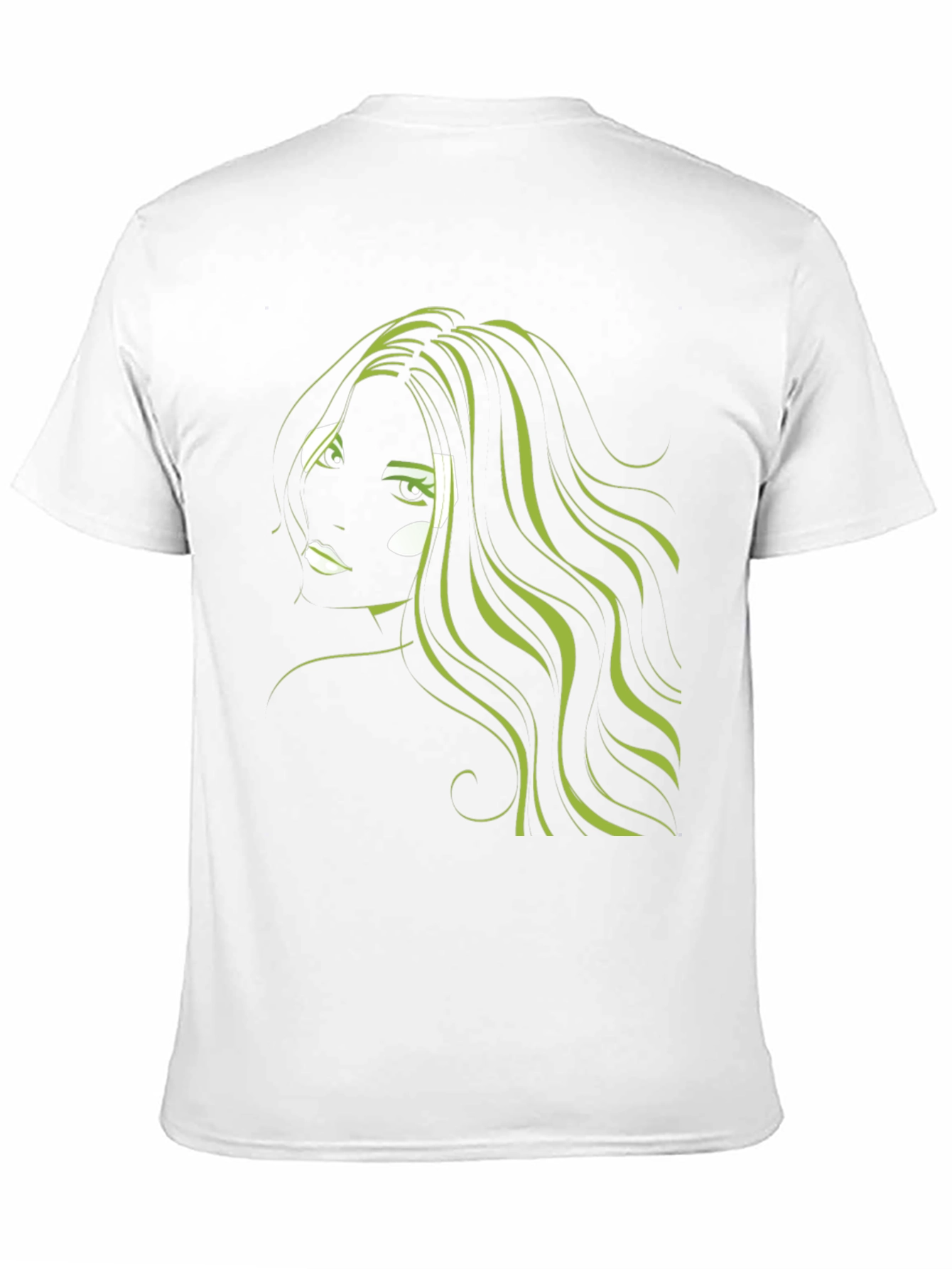 Black Graphic T-Shirt: Green Hair Anime Style view 11