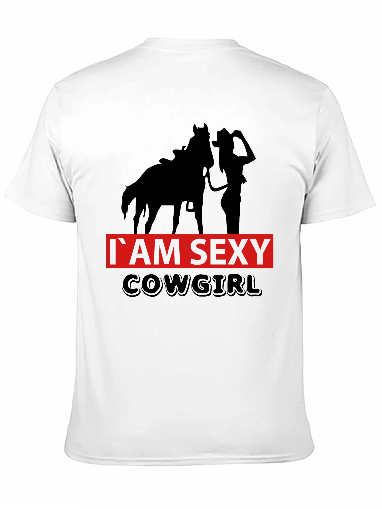 Black I'm Sexy Cowgirl Graphic Tee - Black Unisex T-Shirt view 11