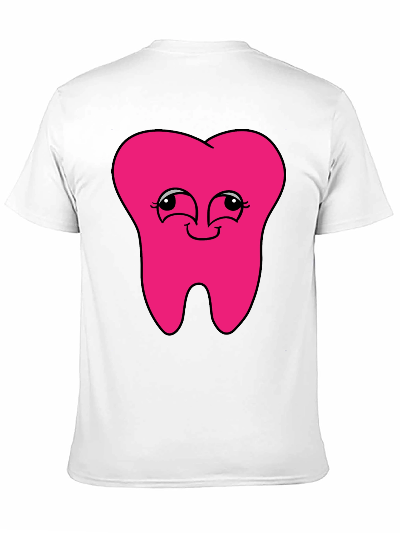 Black Funny Pink Tooth Graphic T-Shirt view 11
