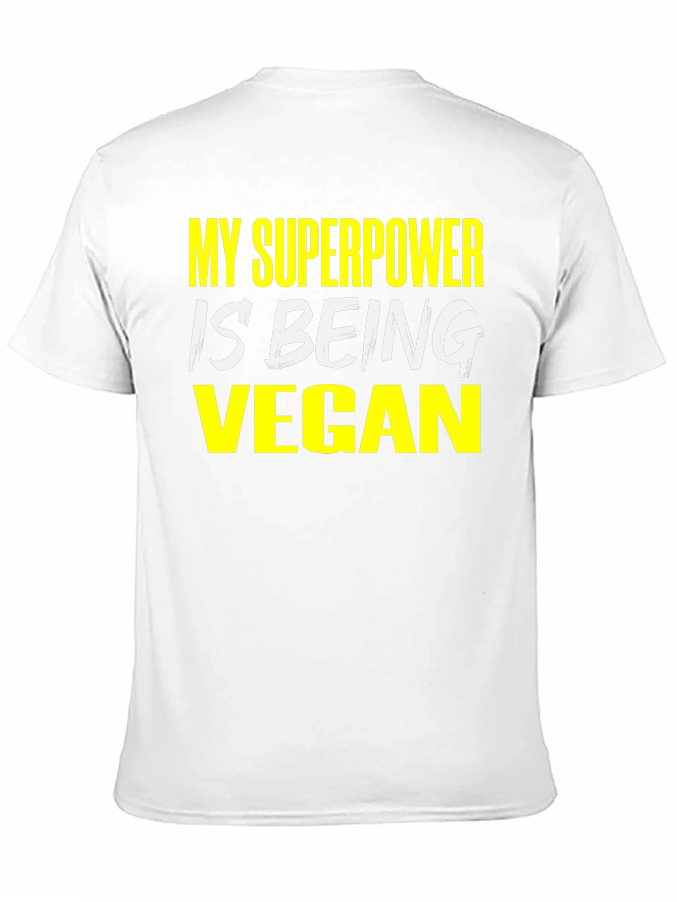Black Vegan Superpower T-Shirt - Black Graphic Tee view 11