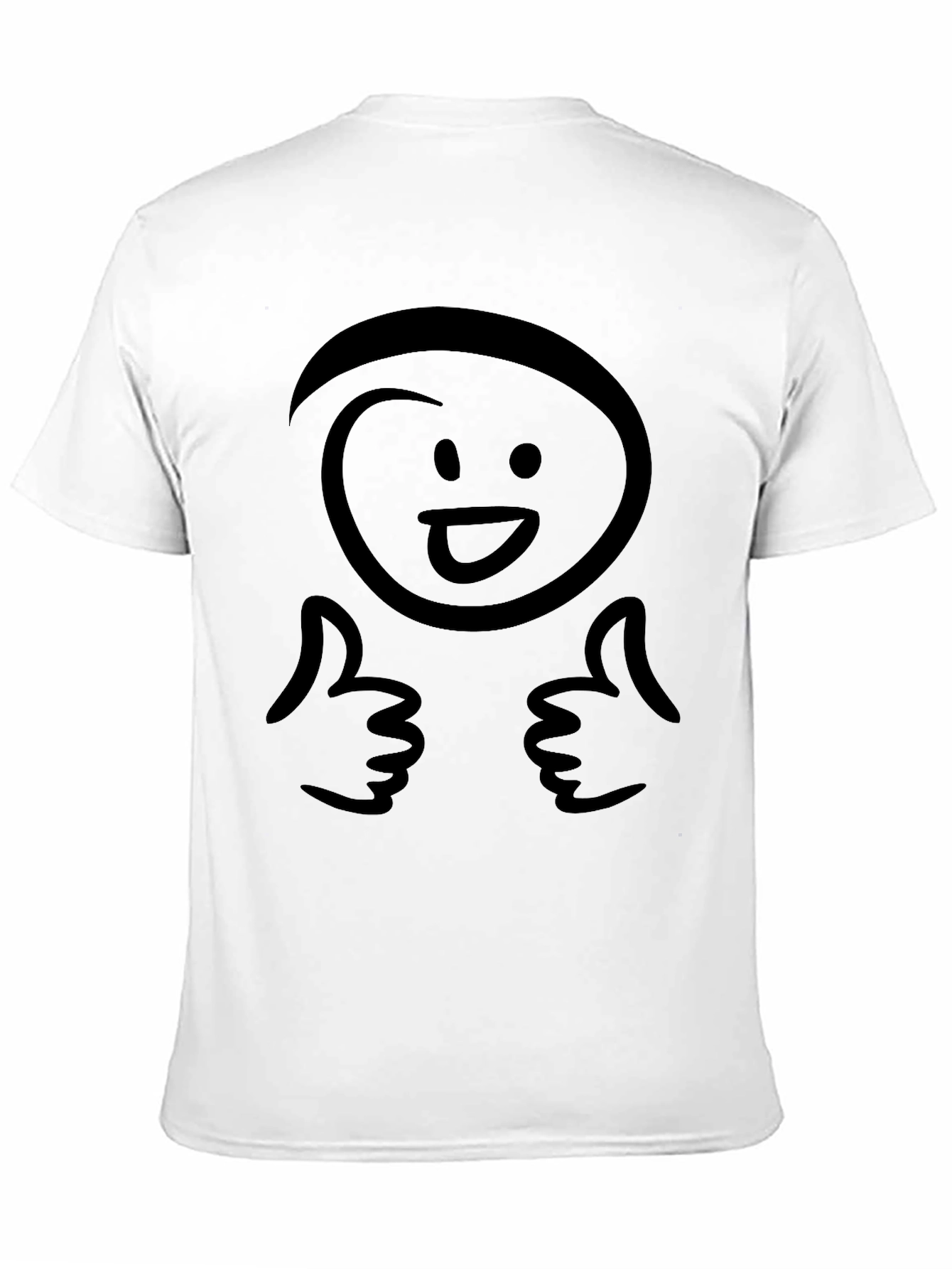 Black Funny Smiley Face Thumbs Up Black T-Shirt view 11