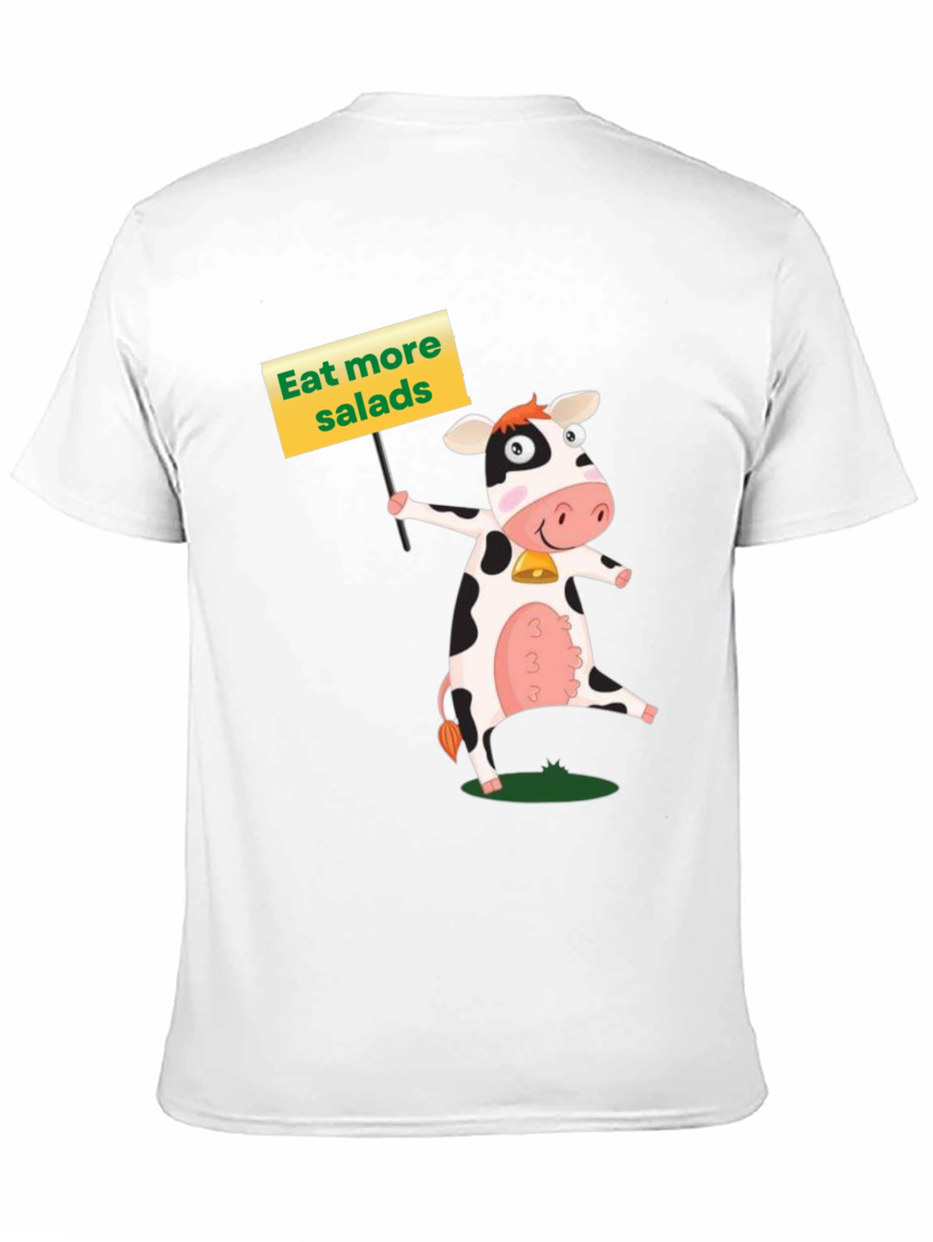 Black Eat More Salads Cow Graphic T-Shirt view 11