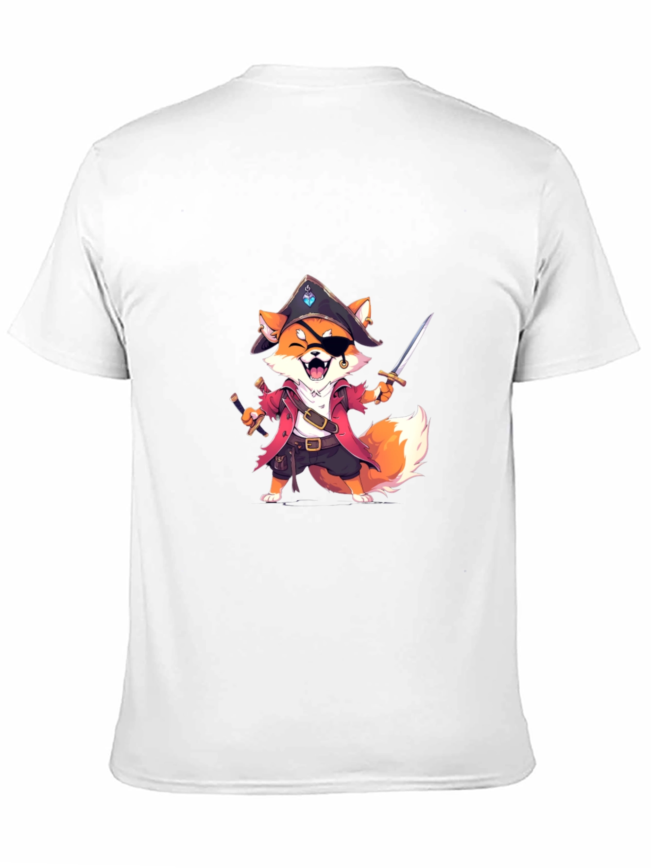 Black Pirate Fox Graphic Tee - Soft Cotton Blend view 11