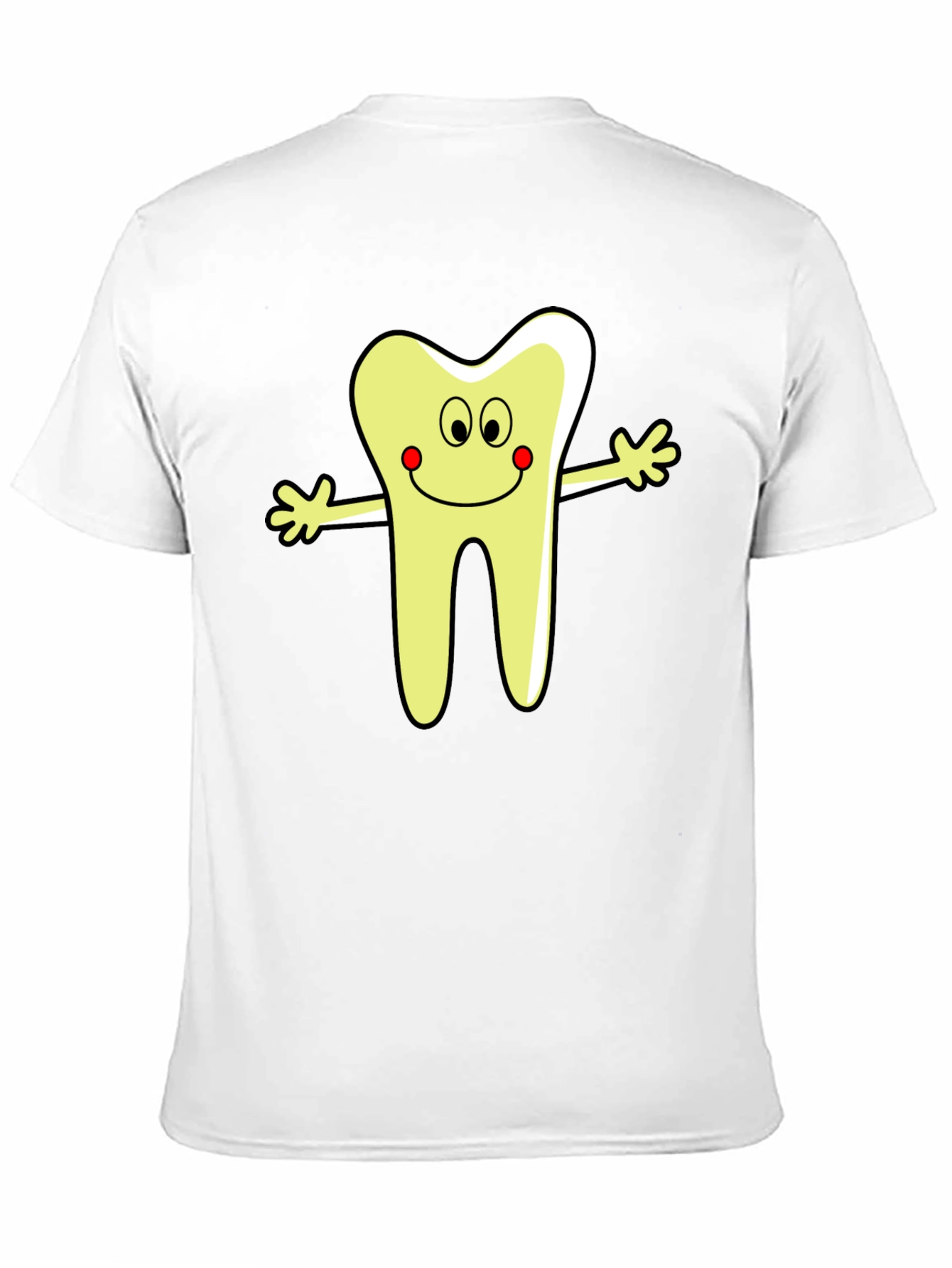 Black Cartoon Tooth Graphic T-Shirt - Black Cotton Tee view 11