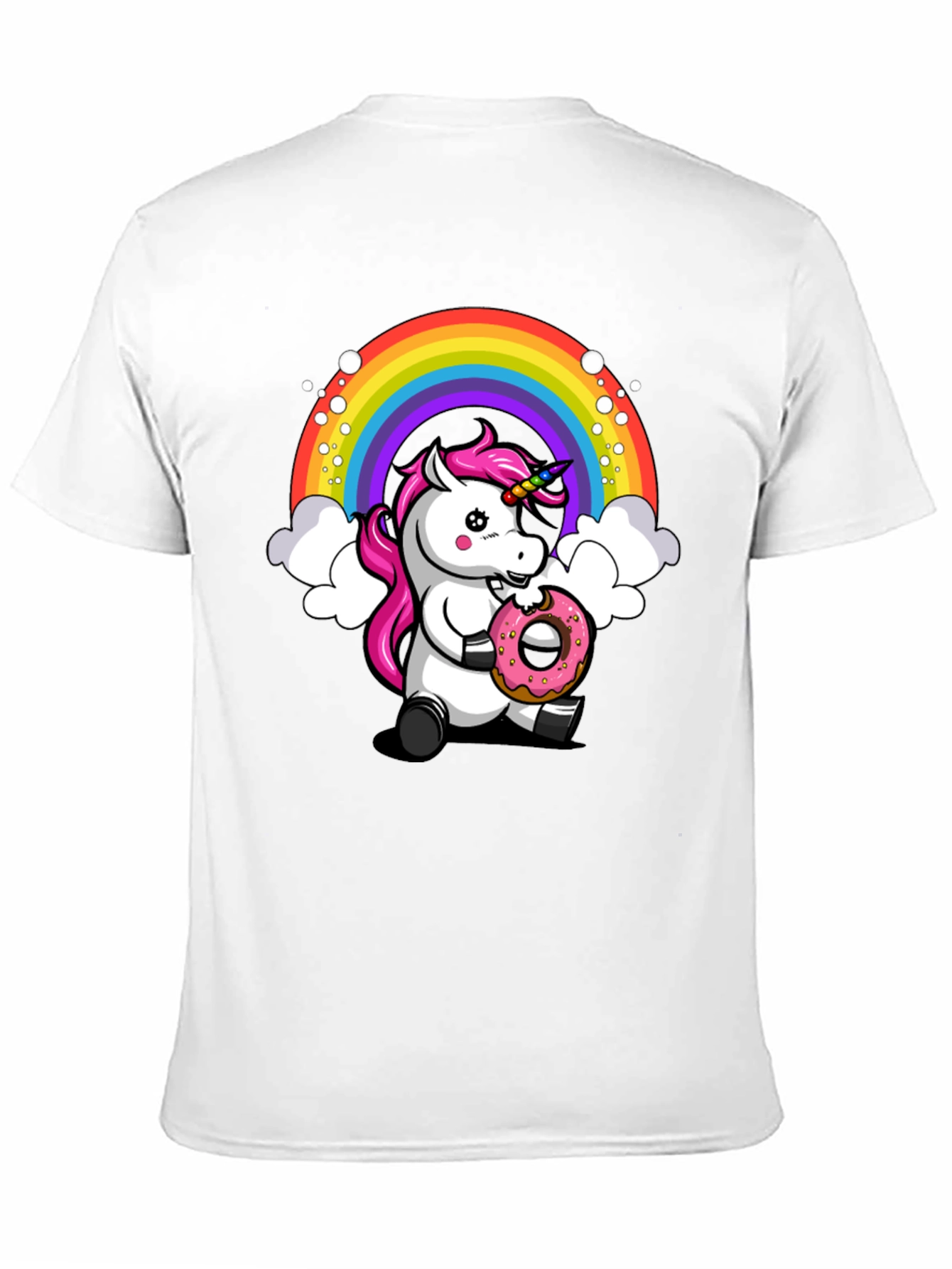 Black Unicorn Donut T-Shirt - Rainbow Graphic Tee view 11