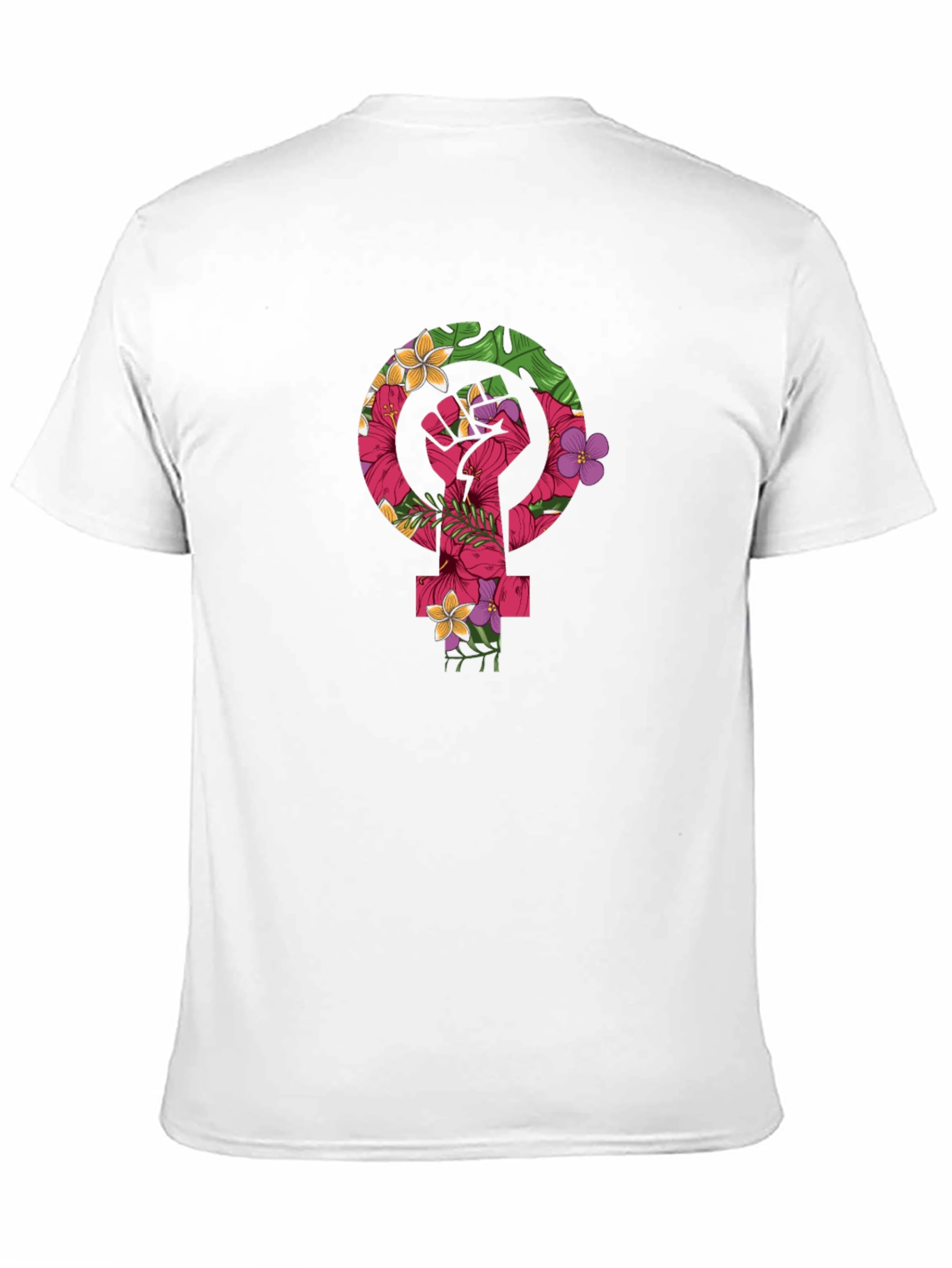 Black Feminist Floral Fist T-Shirt view 11