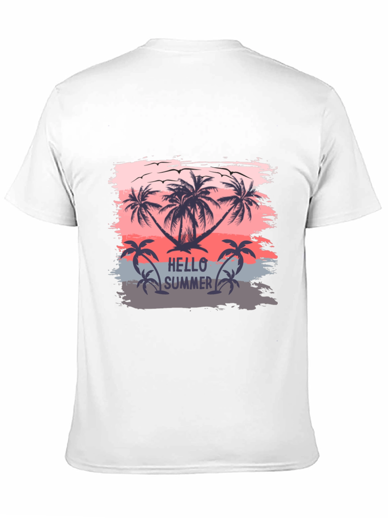 Black Hello Summer Palm Tree T-Shirt view 11
