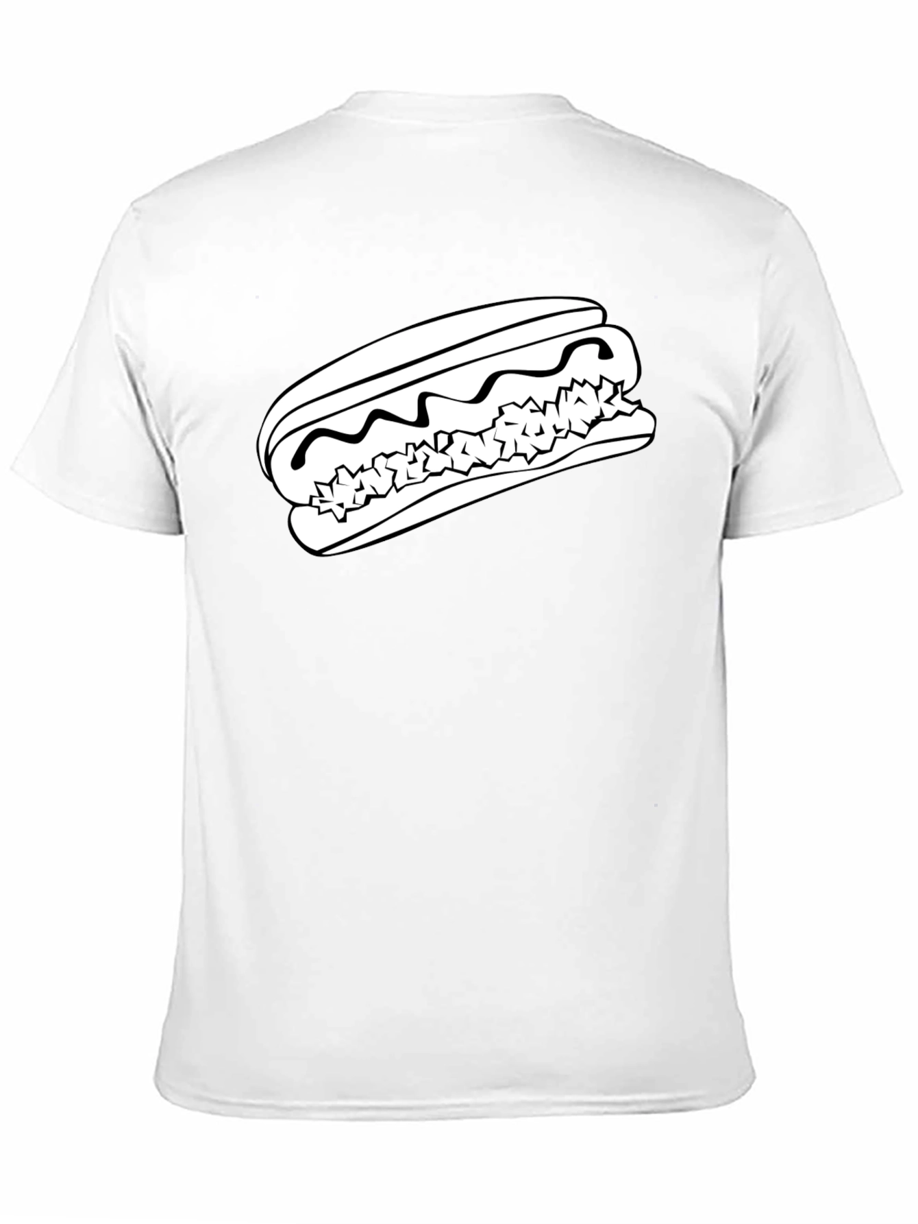 Black Hot Dog Graphic Tee - Unisex Black T-Shirt view 11