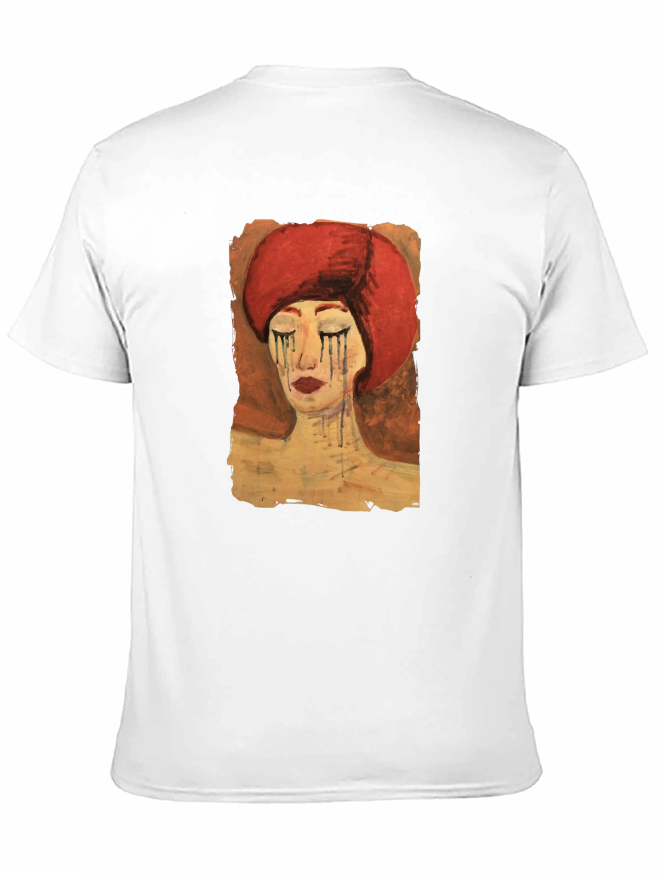 Black Artistic Woman Graphic Tee - Black Casual T-Shirt view 11