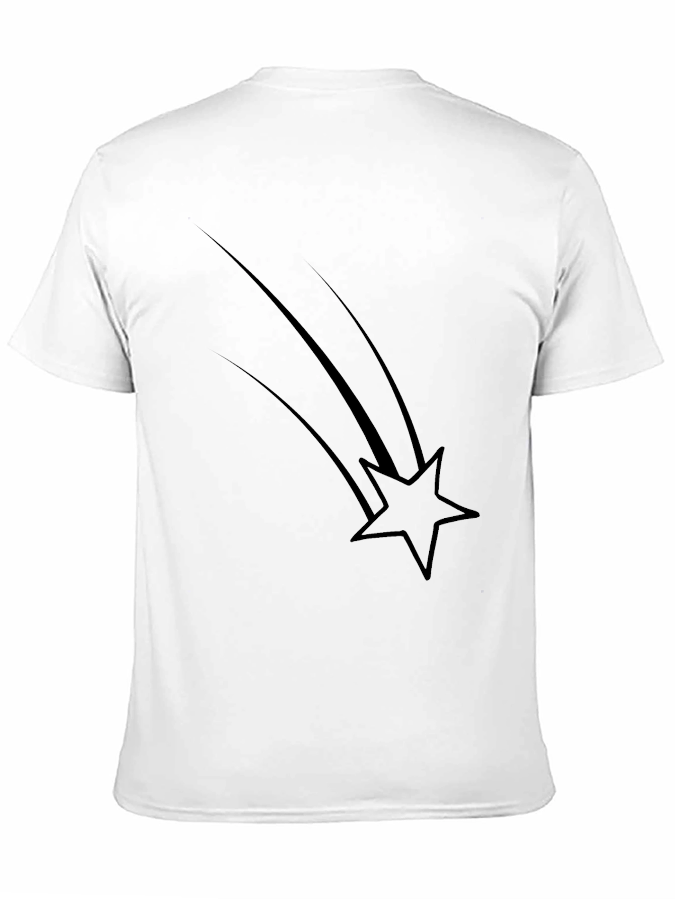 Black Men's Black Graphic Tee - Shooting Star Design view 11