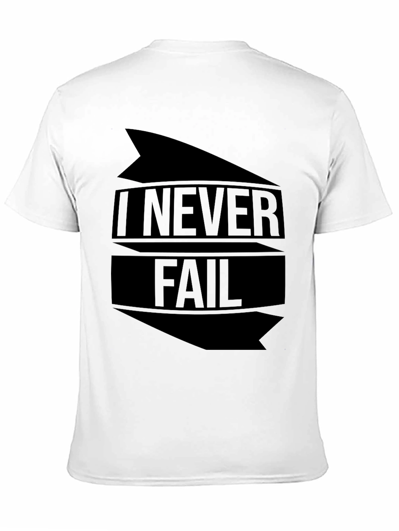 Black I NEVER FAIL Graphic Tee - Bold Statement T-Shirt view 11