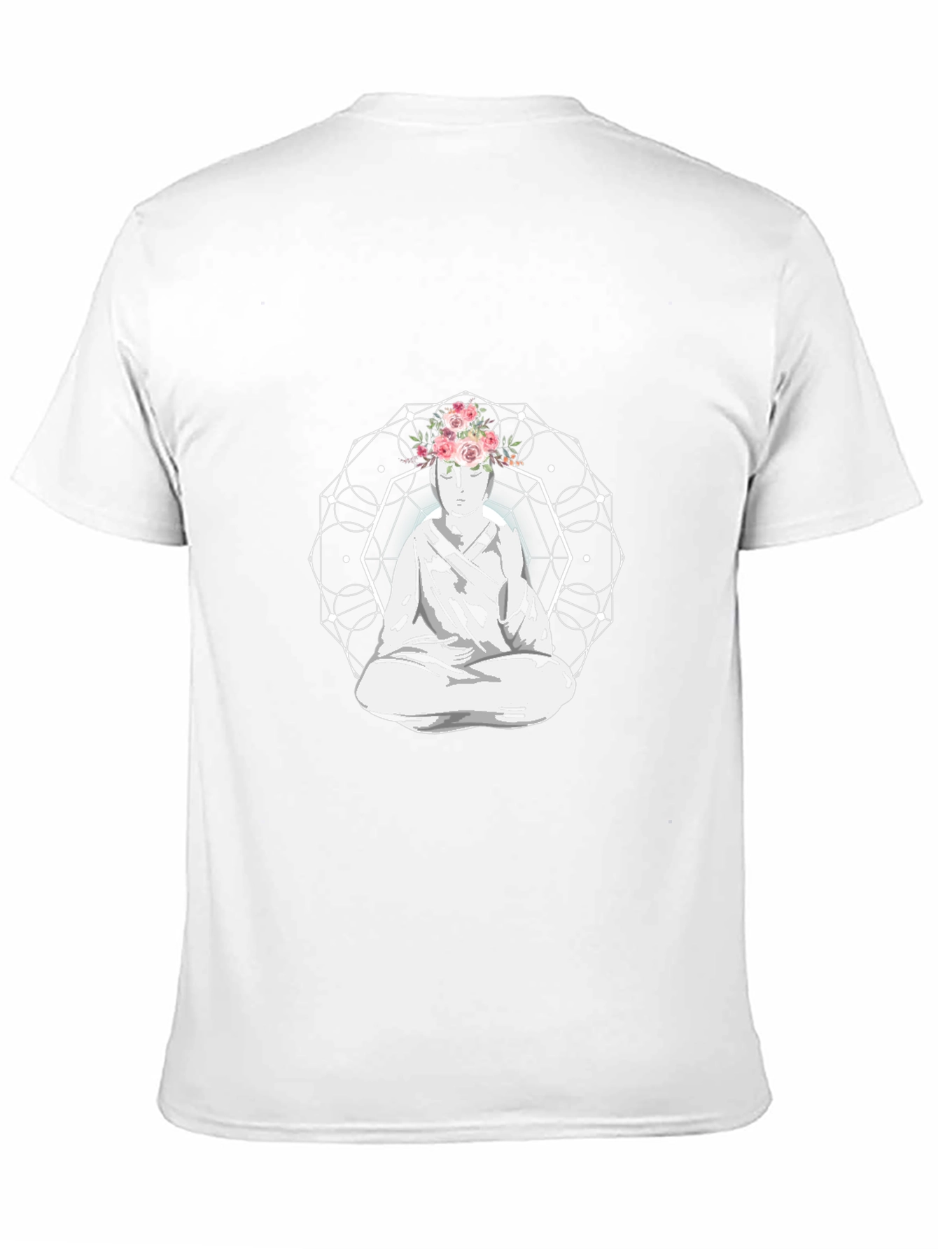Black Meditative Floral Crown Graphic Tee view 11