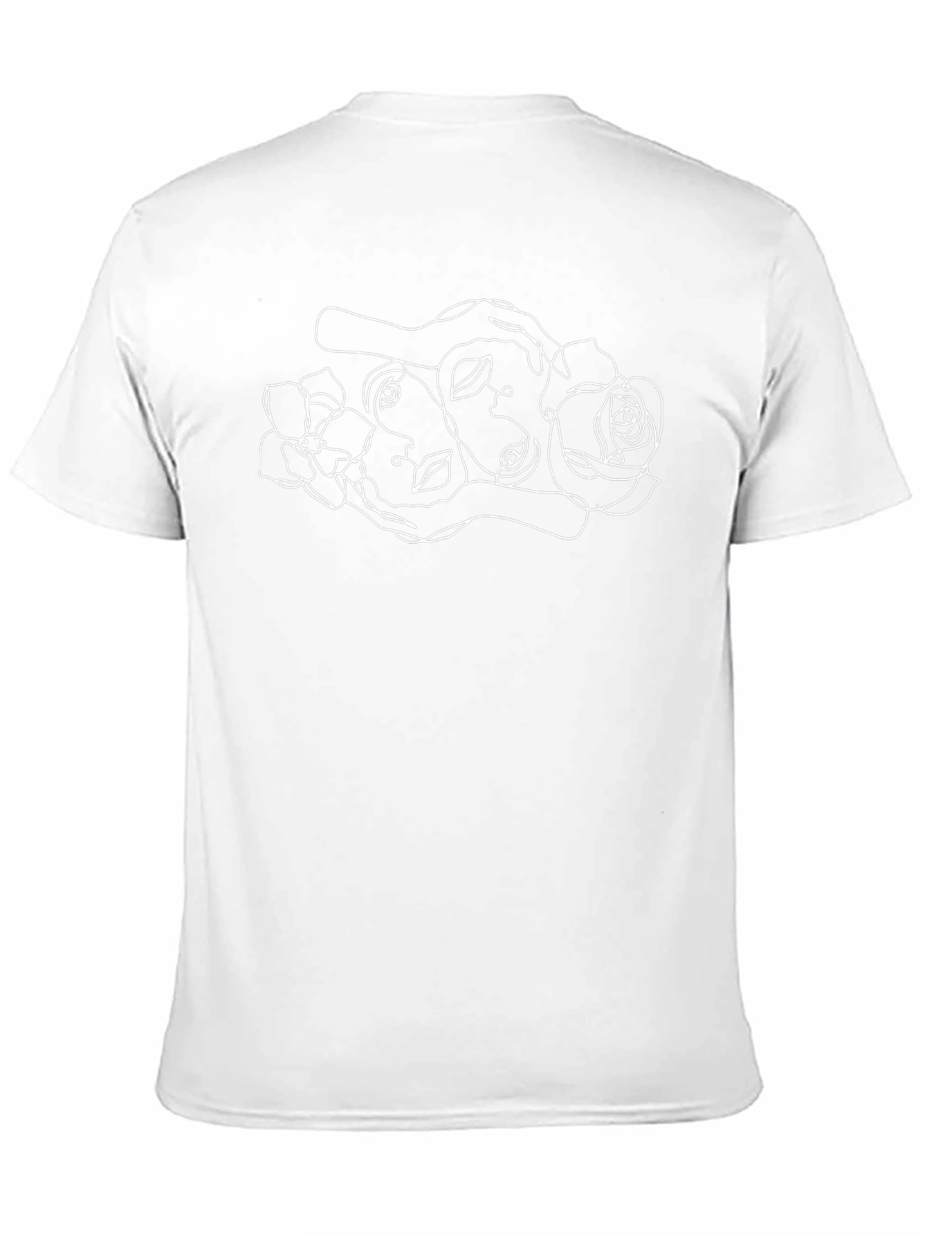 Abstract Face & Floral Graphic Tee - Black - 11