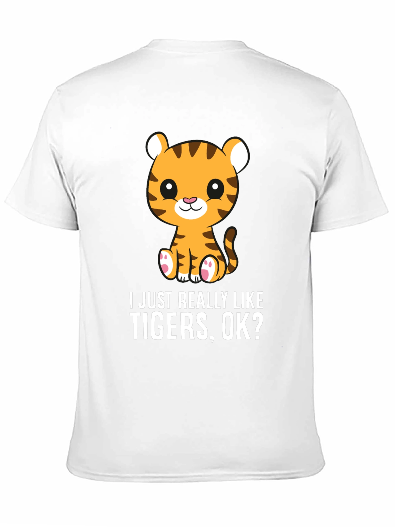 Black Cute Tiger Lover T-Shirt - I Just Really Like Tigers, OK? view 11