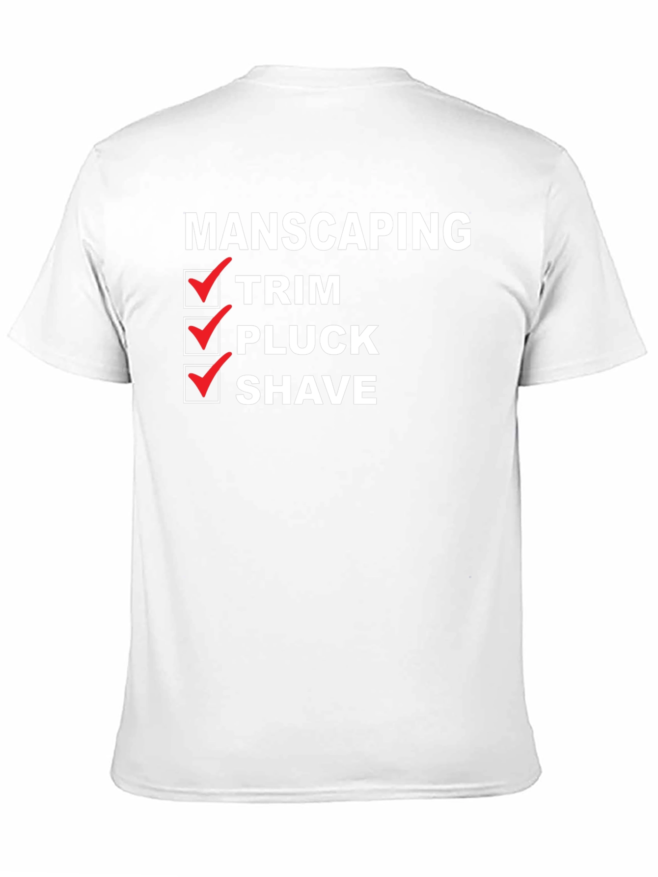 Black Manscaping Checklist T-Shirt - Funny Grooming Tee view 11