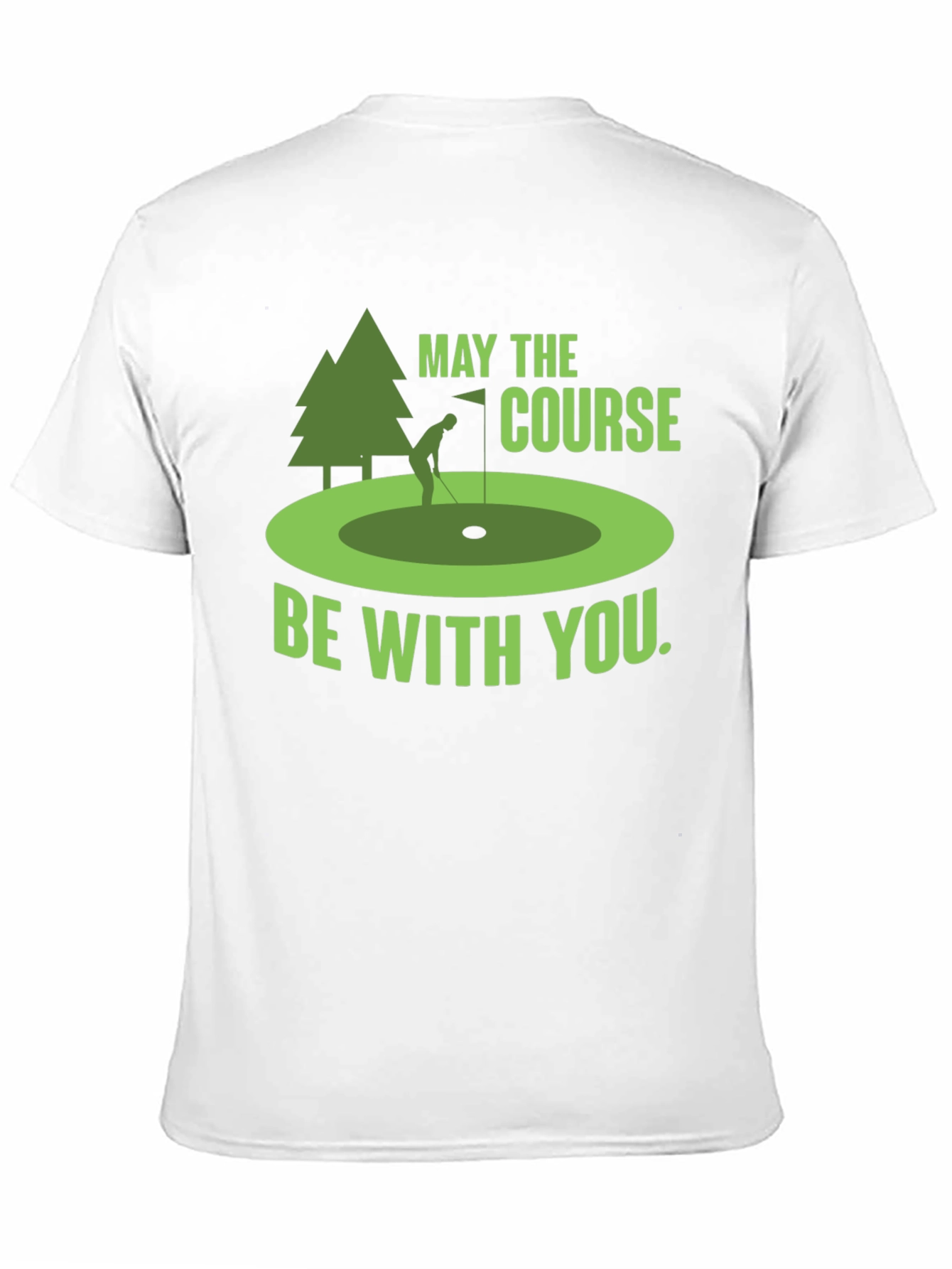 Black Funny Golf T-Shirt: May The Course Be With You view 11