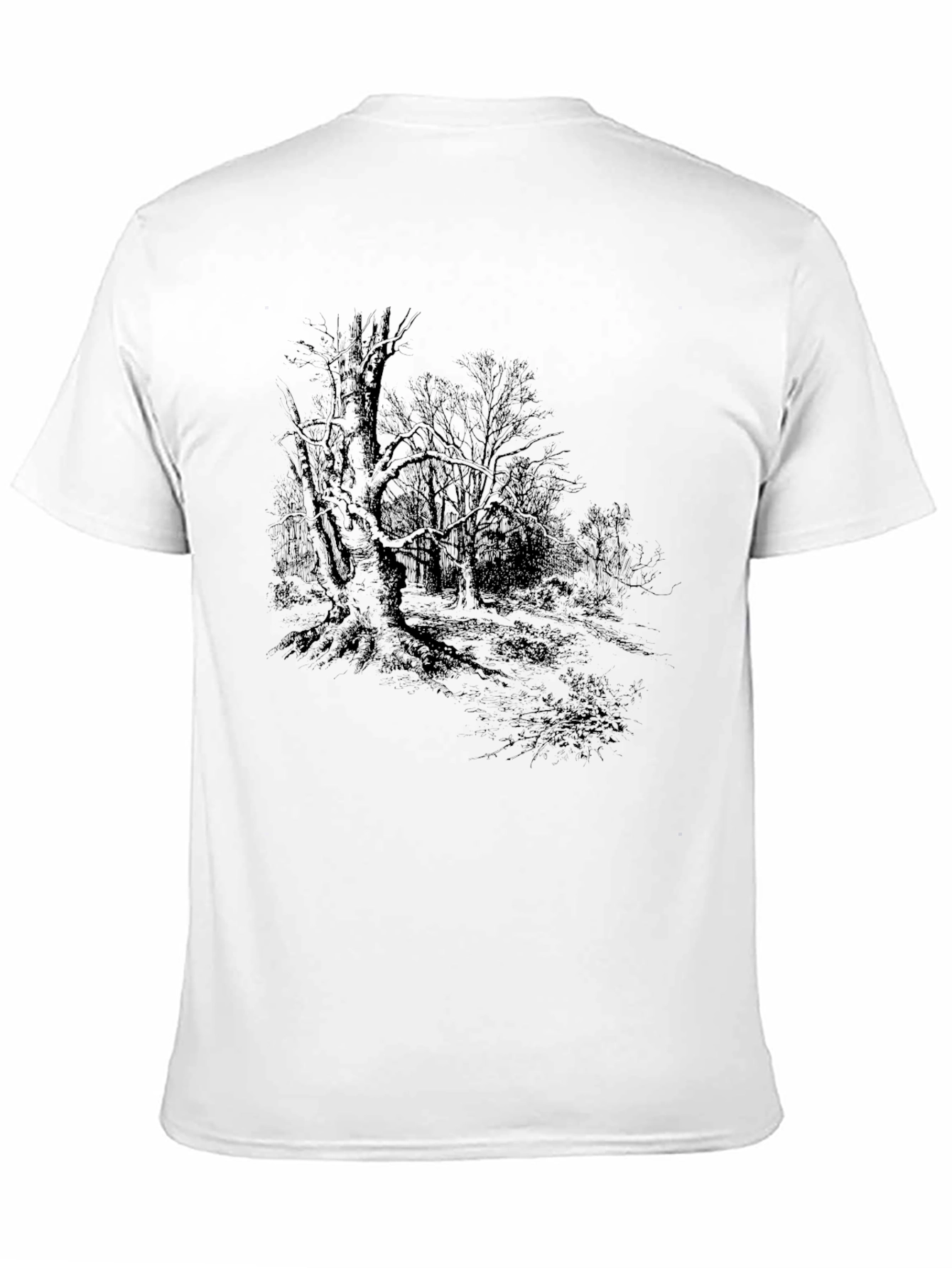 Black Men's Black Forest Print Graphic Tee view 11