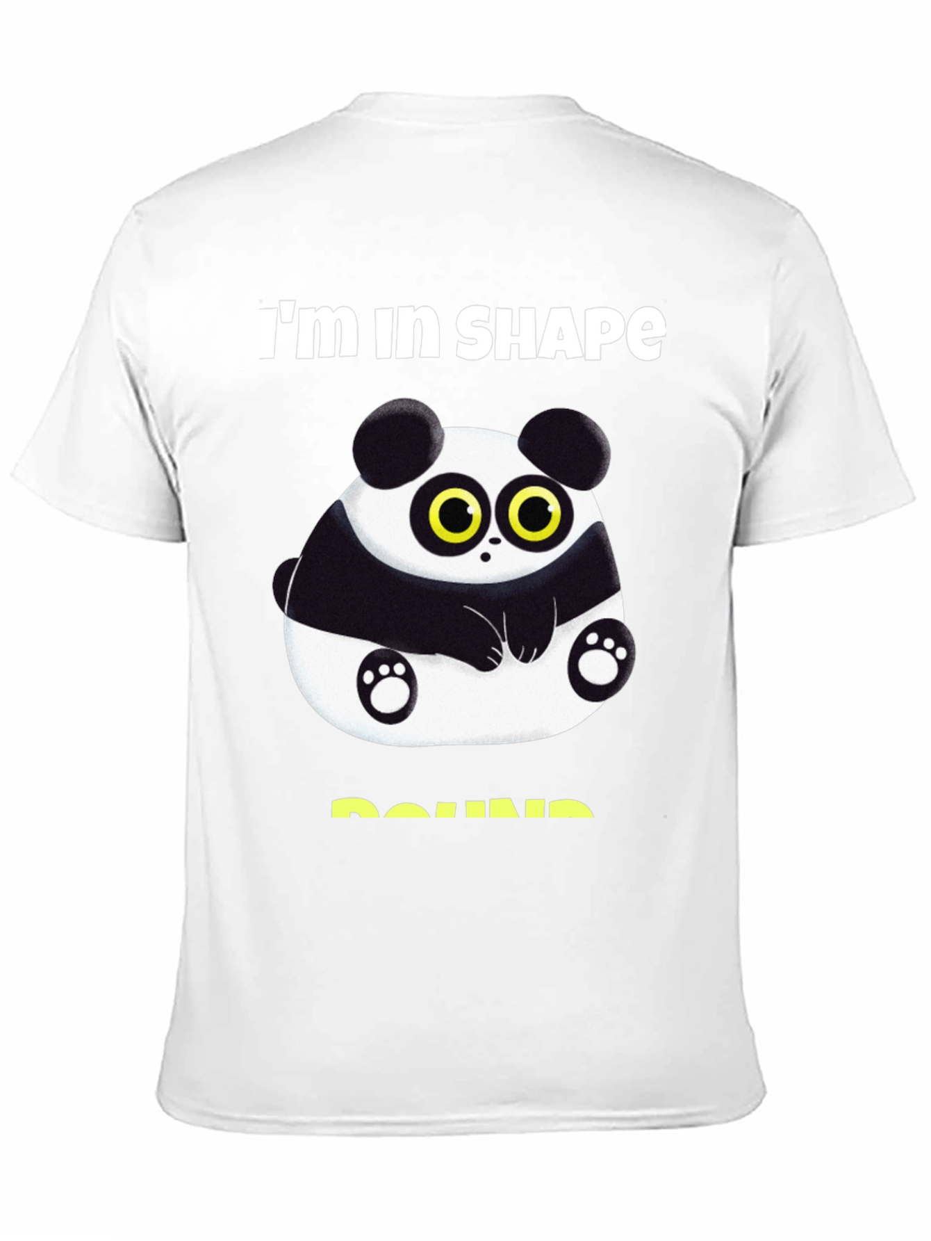 Black Funny Panda Round Shape T-Shirt view 11