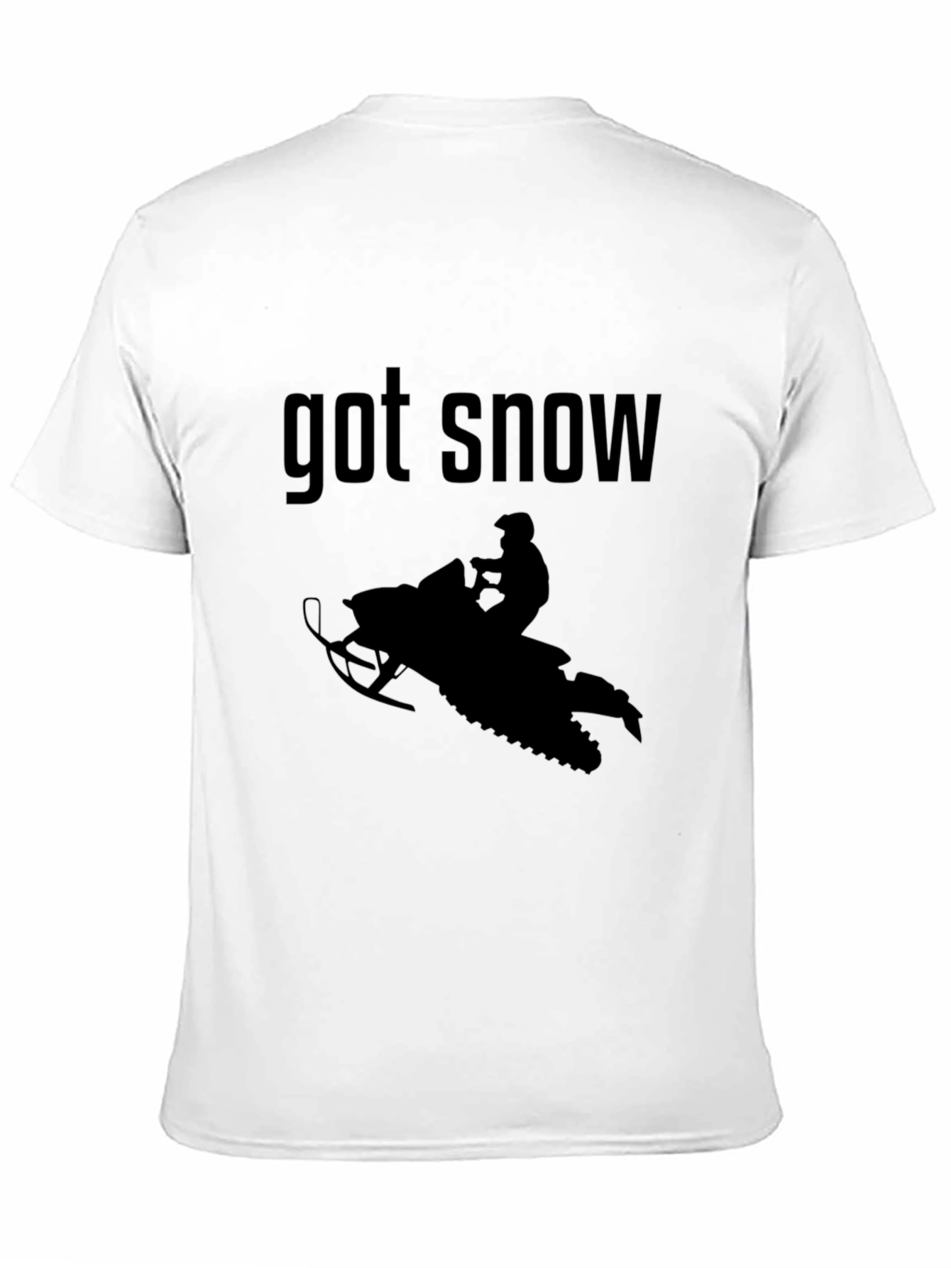 Black Got Snow? Graphic Tee - Snowmobile Design view 11
