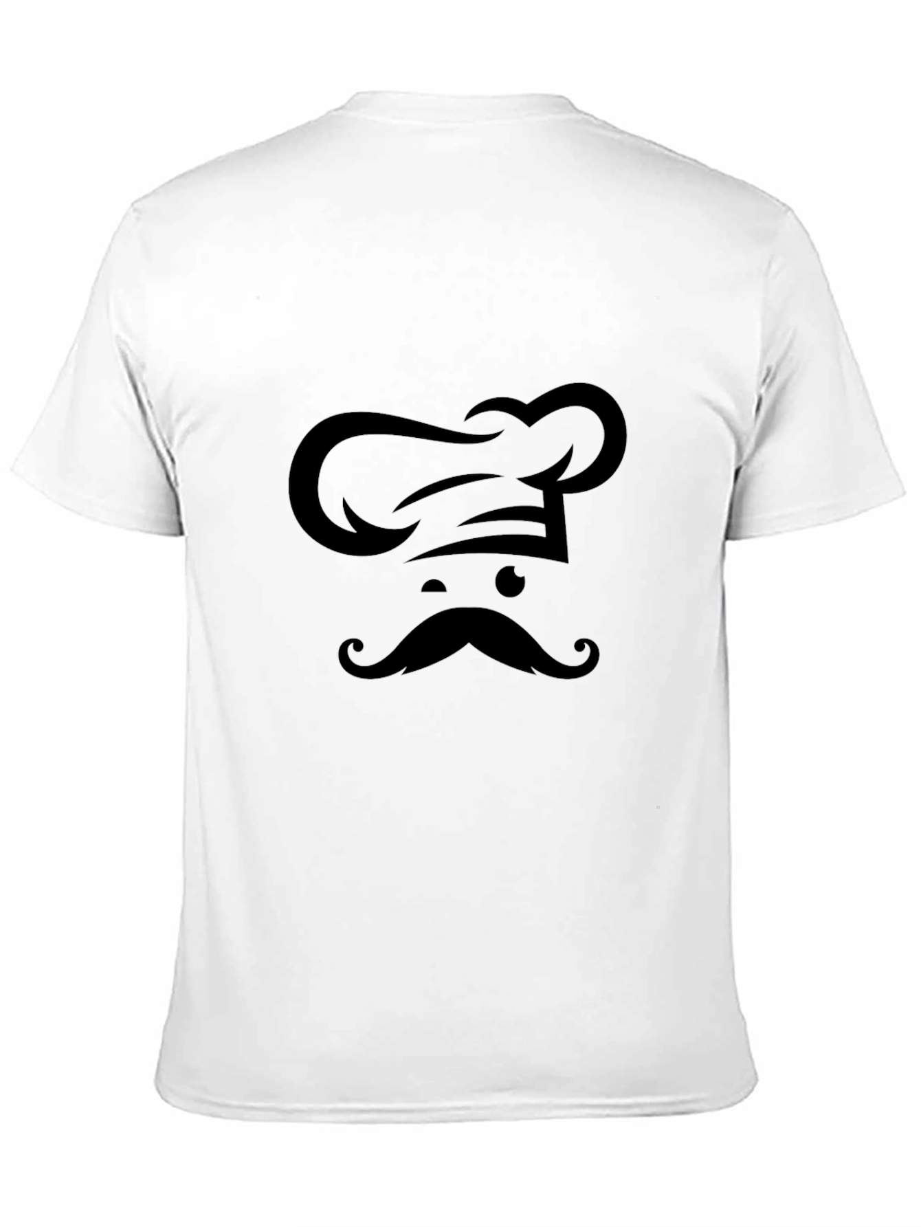 Black Chef Hat & Moustache Graphic T-Shirt - Black view 11
