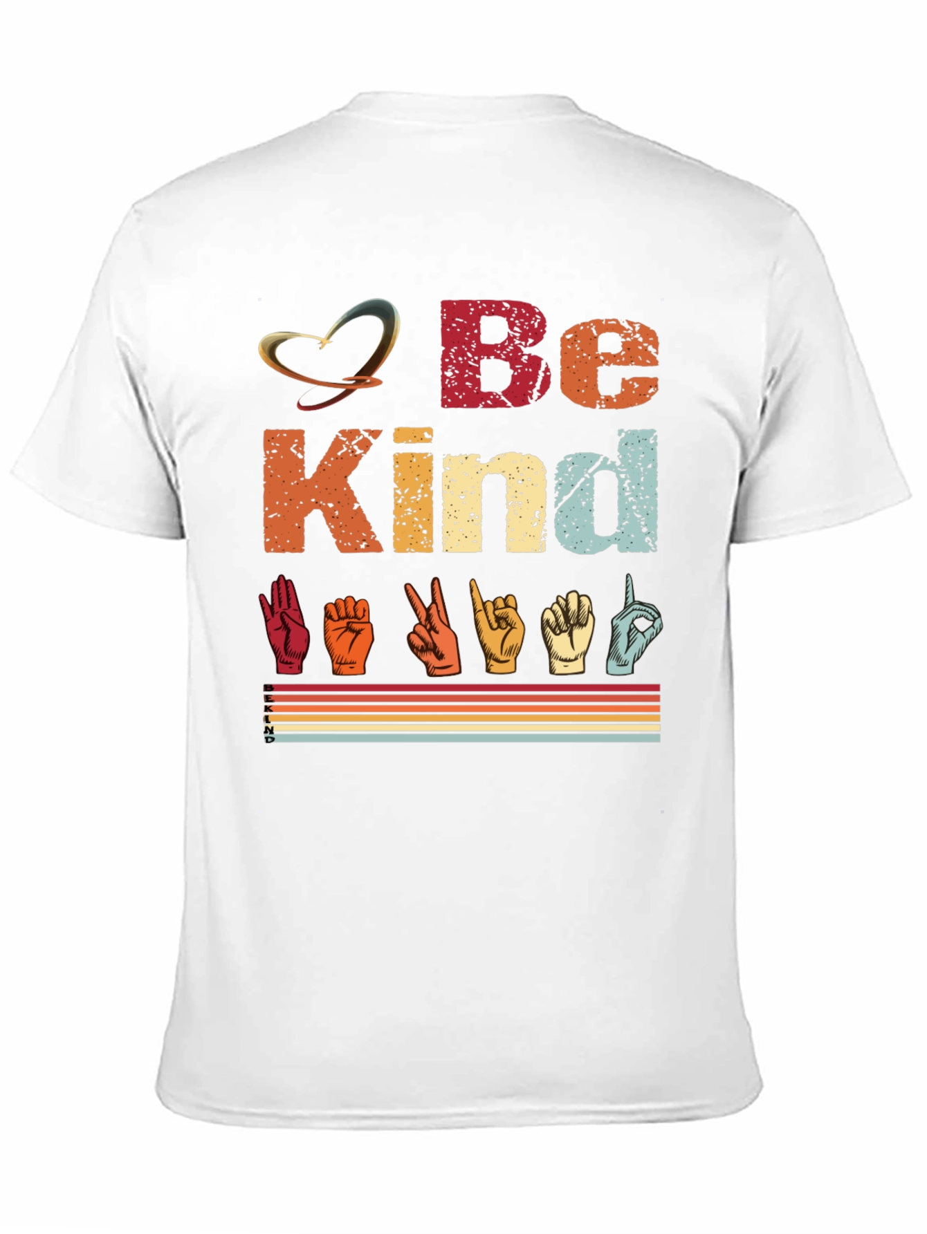 Black Be Kind Sign Language T-Shirt view 11
