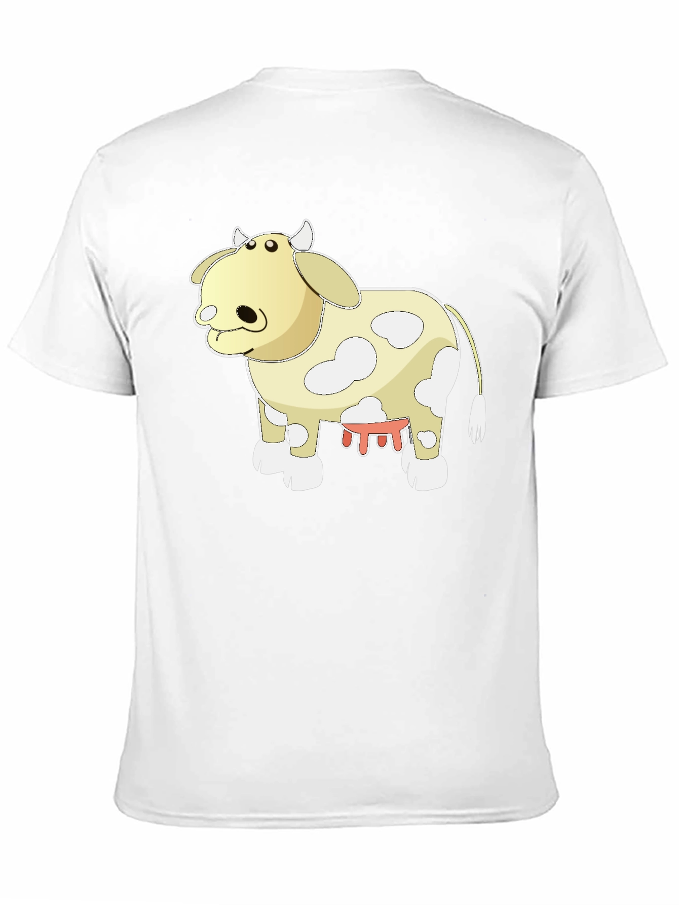 Black Cartoon Cow Graphic Tee - Black Cotton T-Shirt view 11