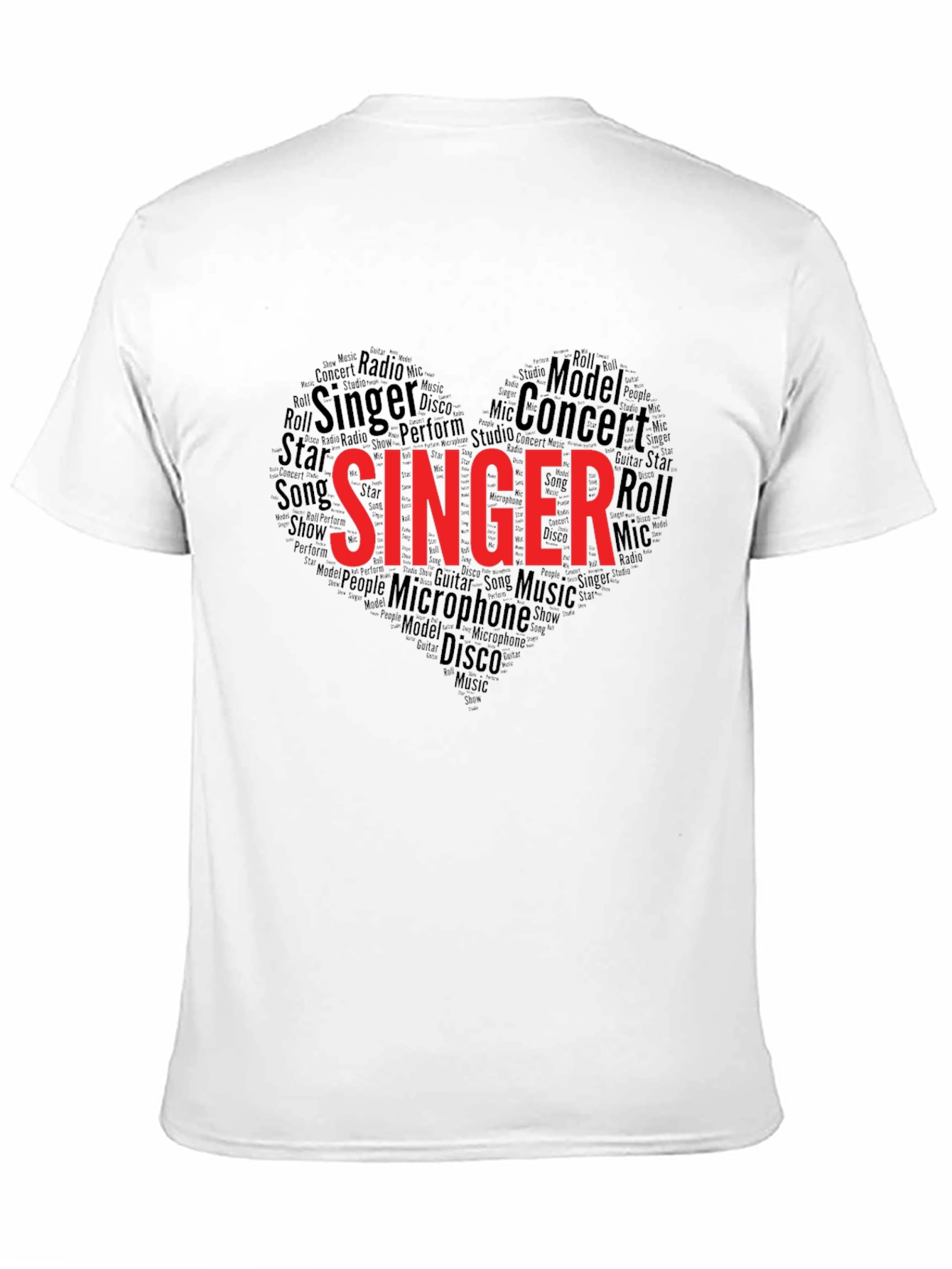 Black Singer Heart Word Art Graphic Tee view 11