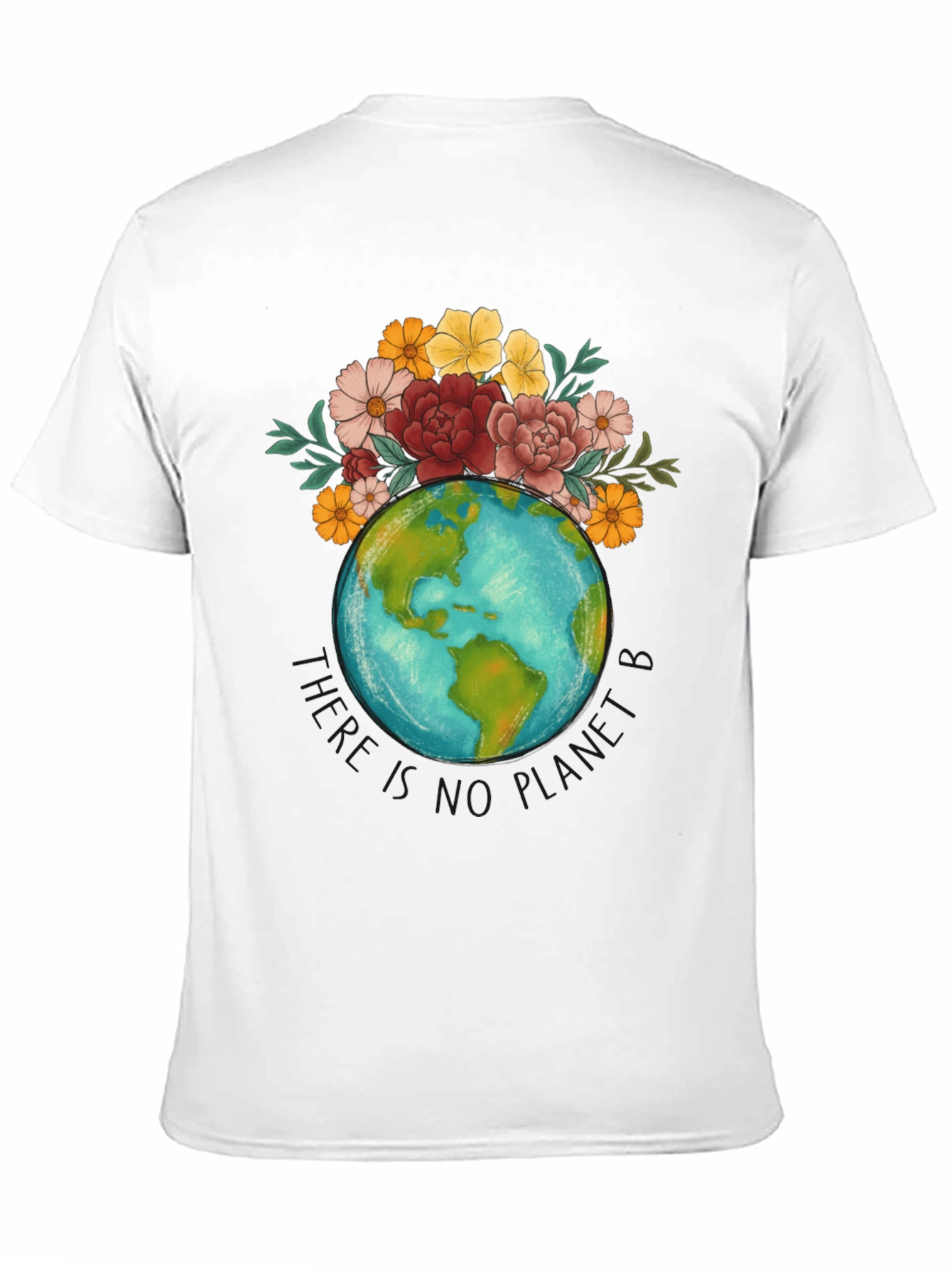 Black Floral Earth Graphic T-Shirt view 11