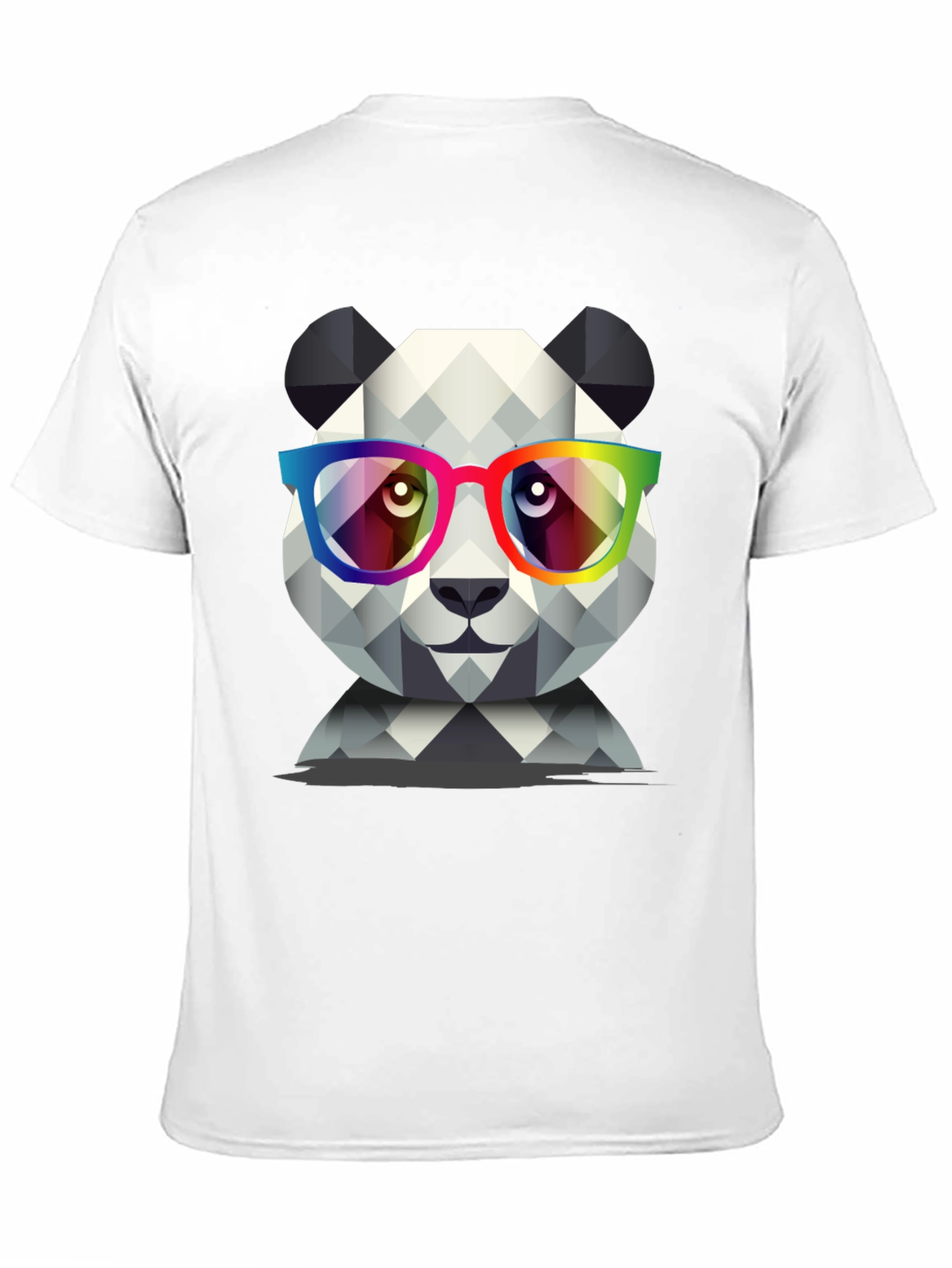 Black Geometric Panda T-Shirt view 11