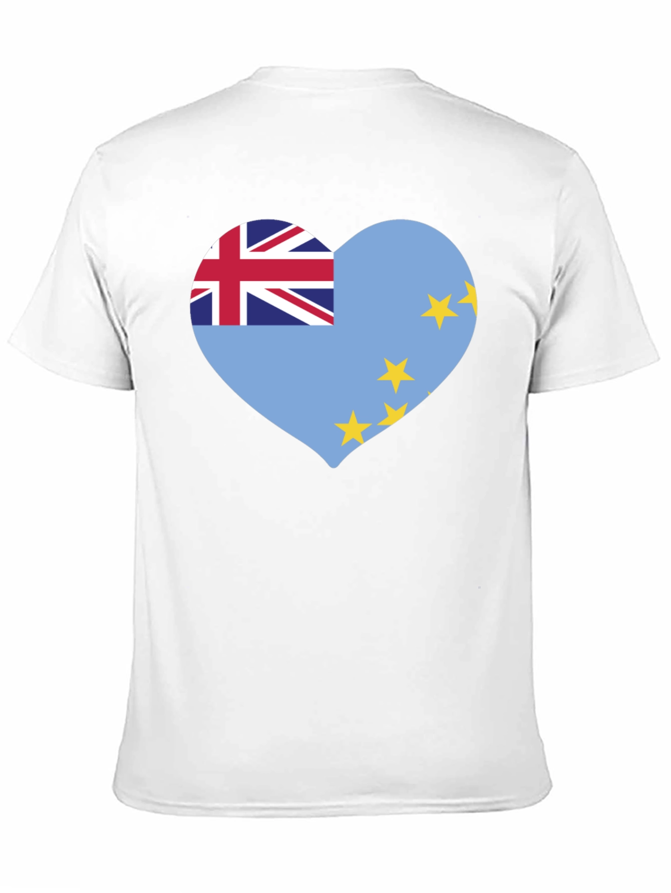 Black Tuvalu Flag Heart T-Shirt - Show Your Pride! view 11
