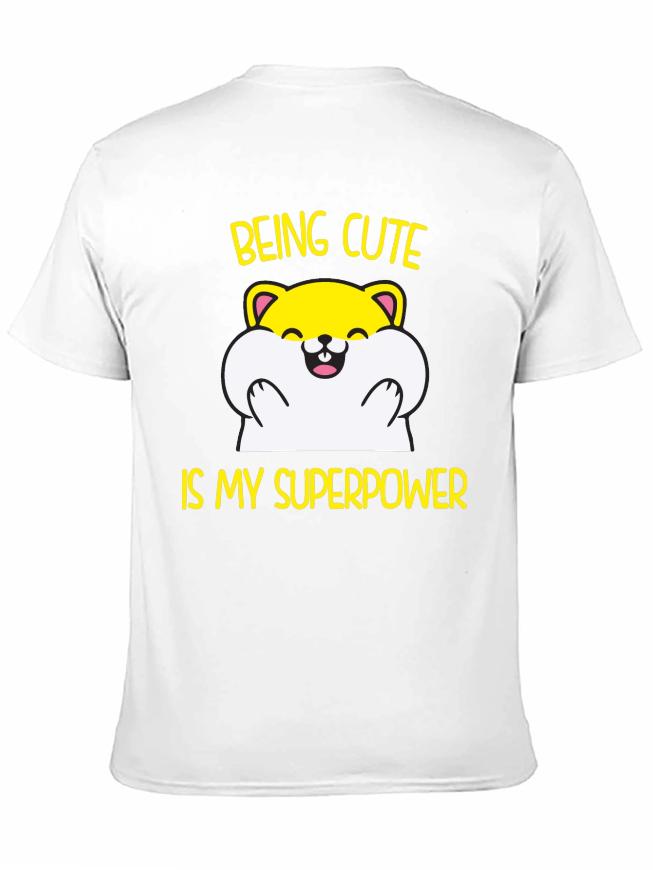 Black Cute Hamster Superpower T-Shirt - Funny Graphic Tee view 11