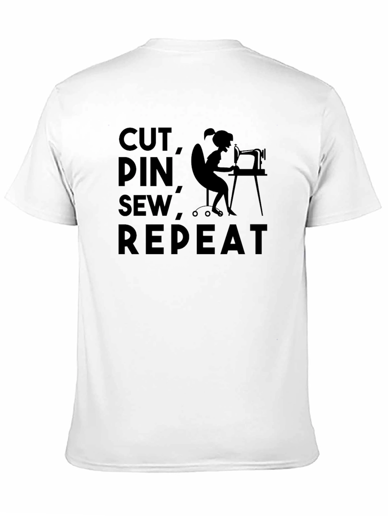 Black Cut Pin Sew Repeat T-Shirt - Sewing Lover's Tee view 11