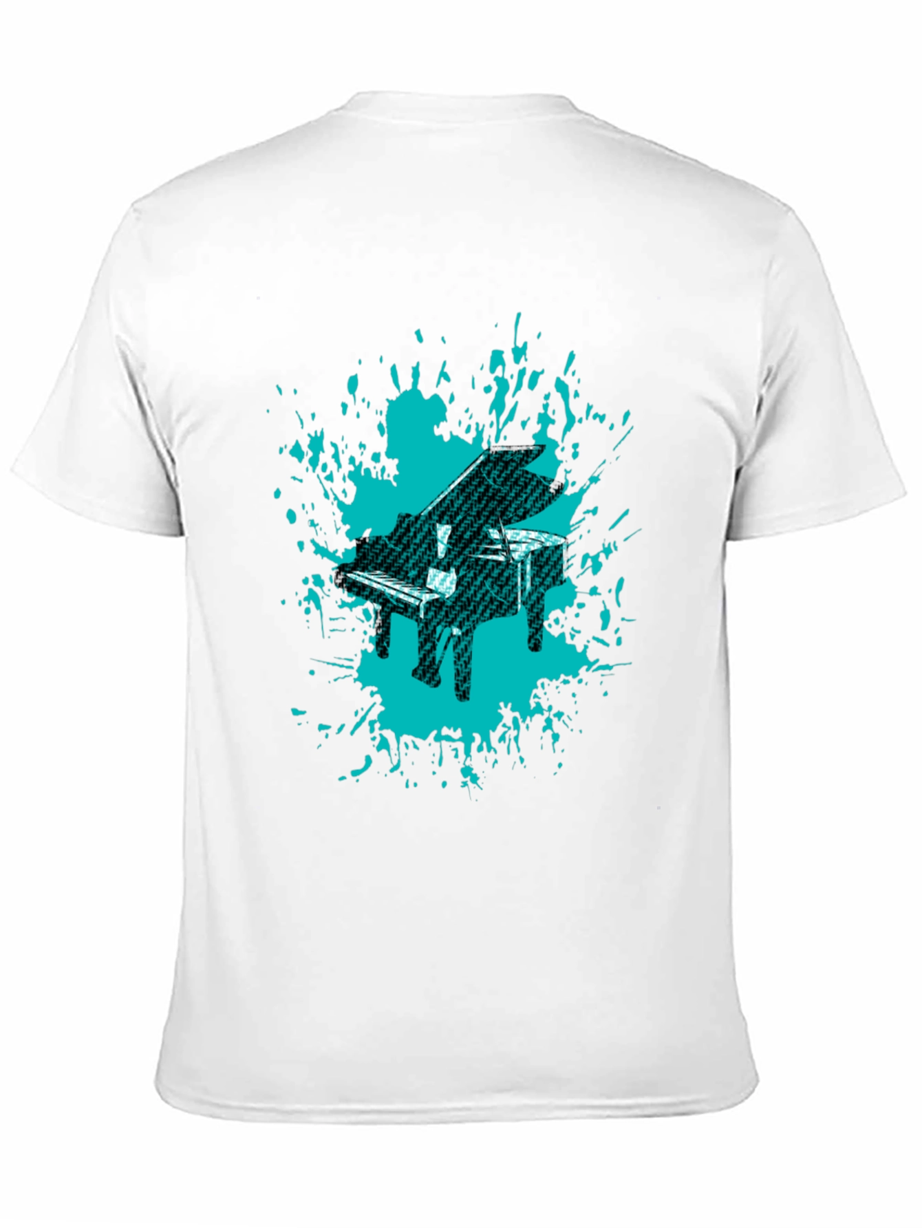 Black Piano Splash Graphic Tee - Cool Music Lover's Shirt view 11